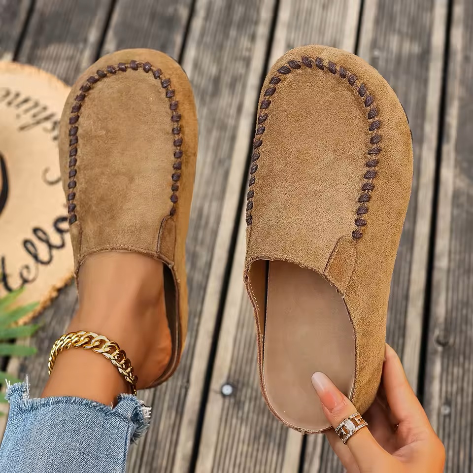 Damen-Lederpantoletten im Vintage-Look – bequem, elegant & fußfreundlich