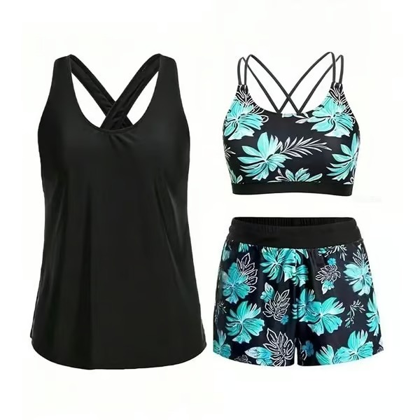 ⏰NUR NOCH 49 % RABATT – 3-teiliger Tankini mit Shorts 🔥