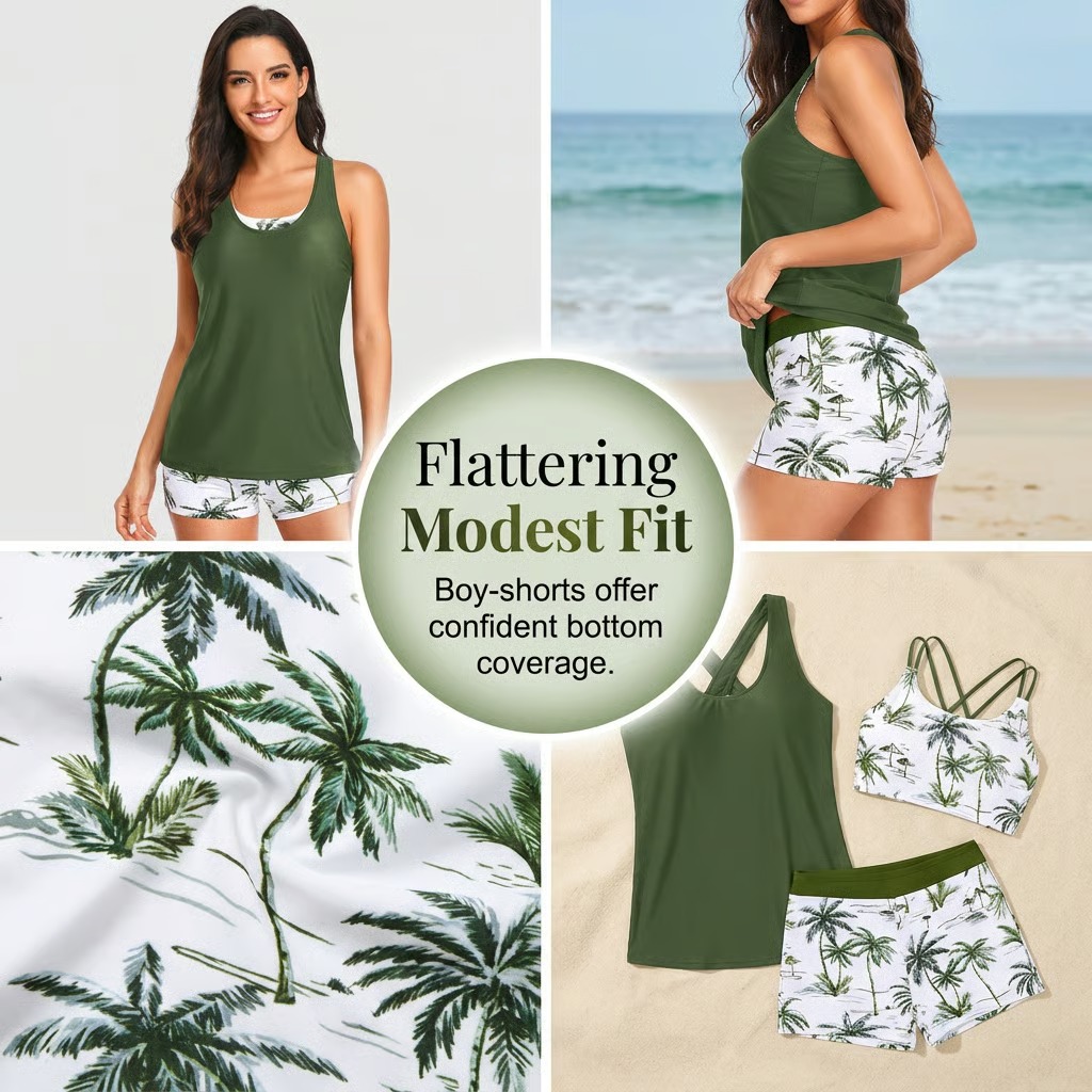 ⏰NUR NOCH 49 % RABATT – 3-teiliger Tankini mit Shorts 🔥
