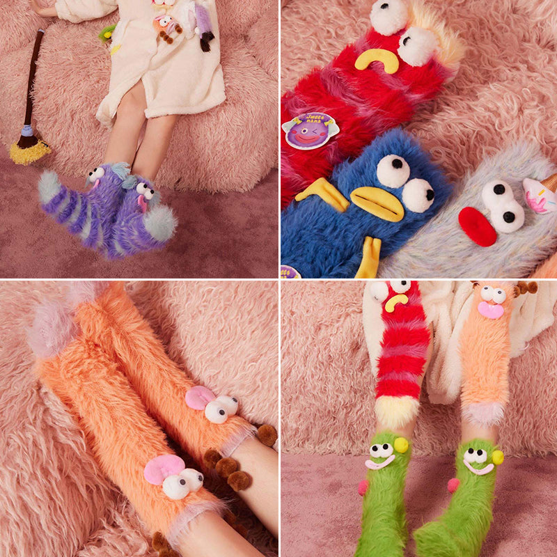 Coral Velvet Three-dimensional Quirky Socks