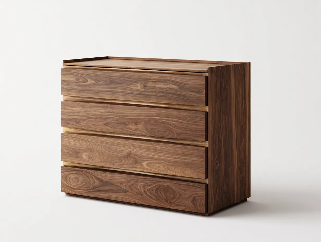 Kommode mit Schubladen-Massivholz-98x46x84 cm-Walnussbraun-Minimalistisches Design-Dolenlystudio