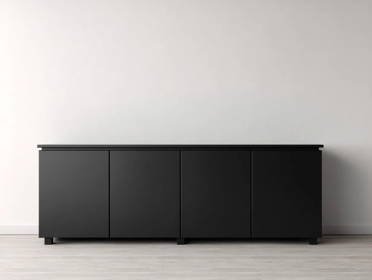 Dielenschränke-Holz-182 x 42 x 68 cm-Schwarz-Minimalistisches Design-Dolenlystudio