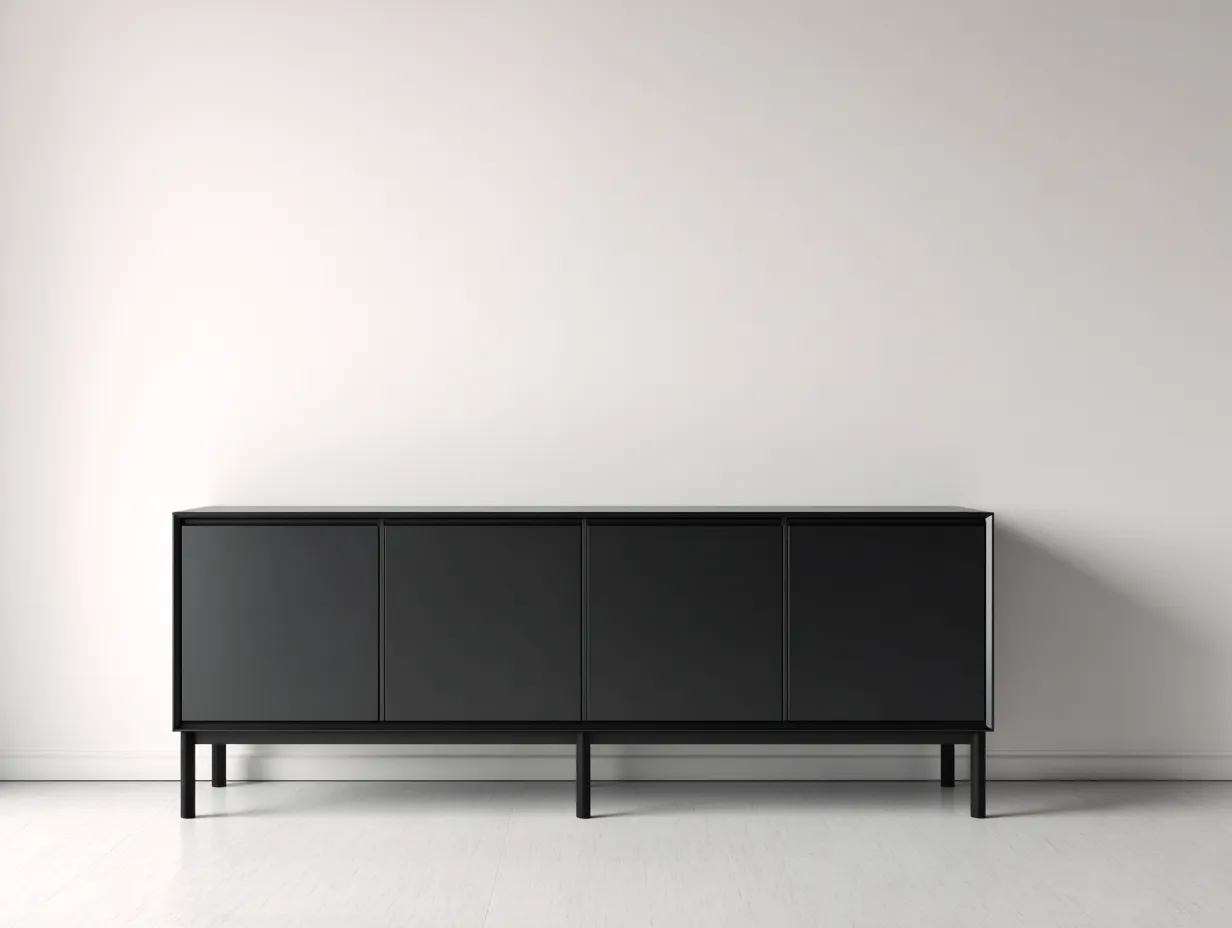 Dielenschränke-Holz-Metall-174 x 39 x 66 cm-Schwarz-Minimalistisches Design-Dolenlystudio