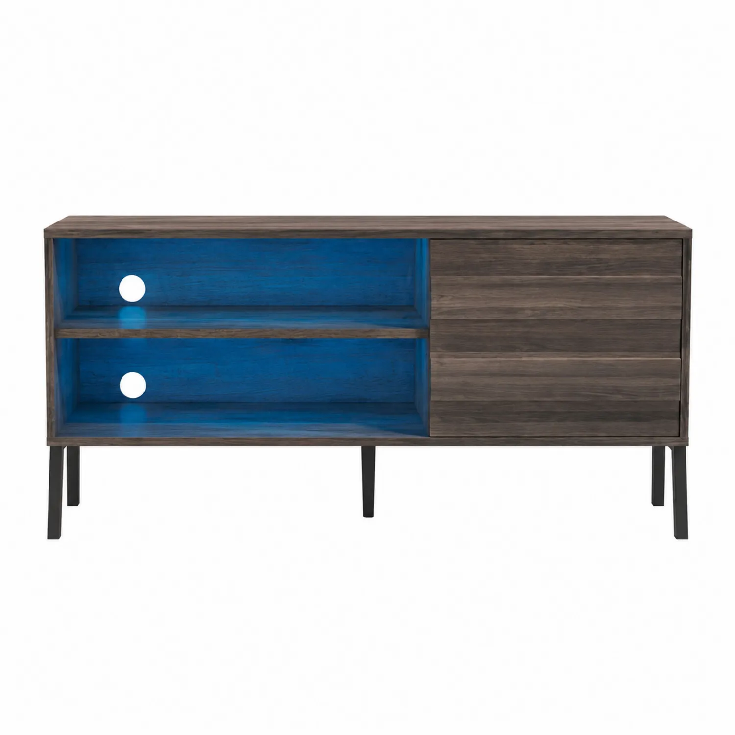 Mueble de TV de MDF Gris y Azul con Almacenamiento 140x40x70 cm-Cleavillaaeu