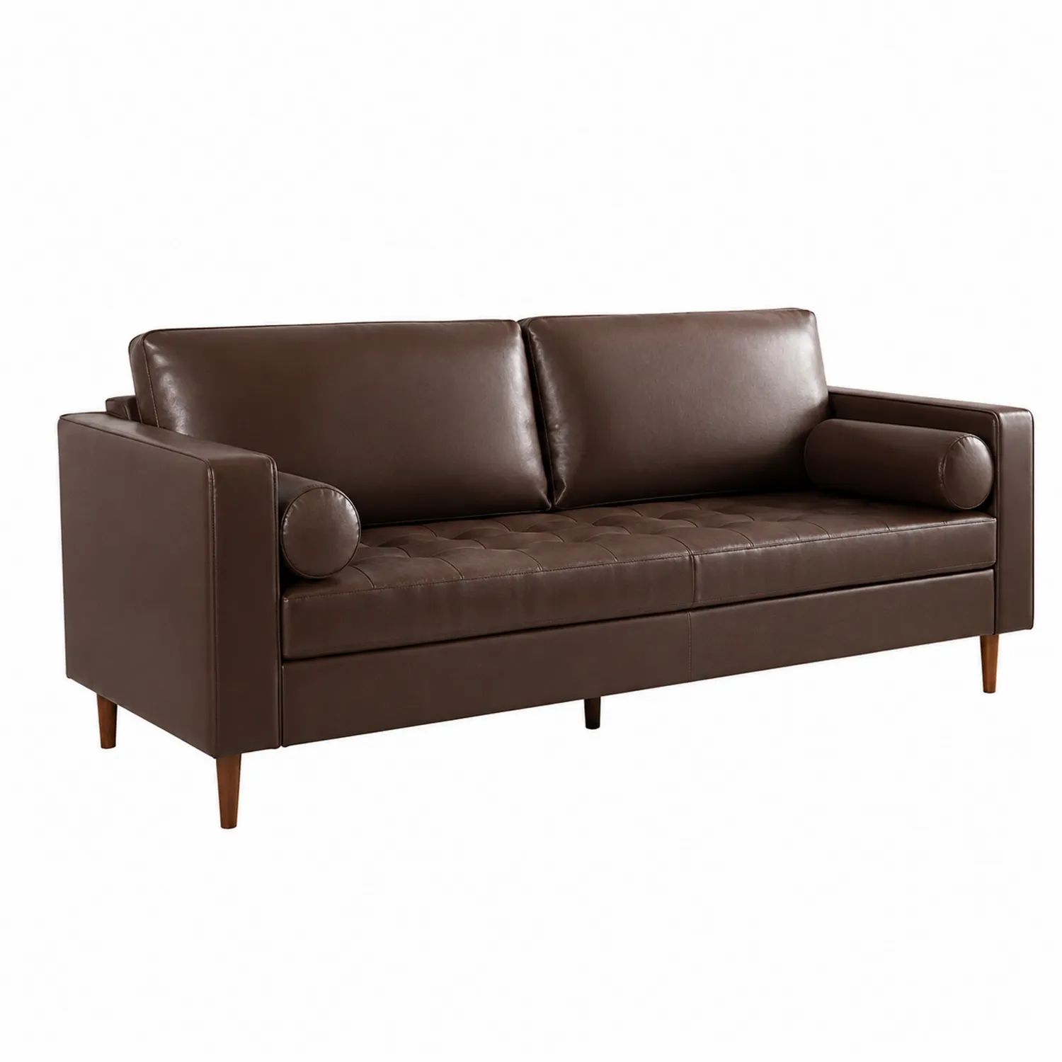 Sofá de Cuero PU Marrón 200 cm-Cleavillaaeu