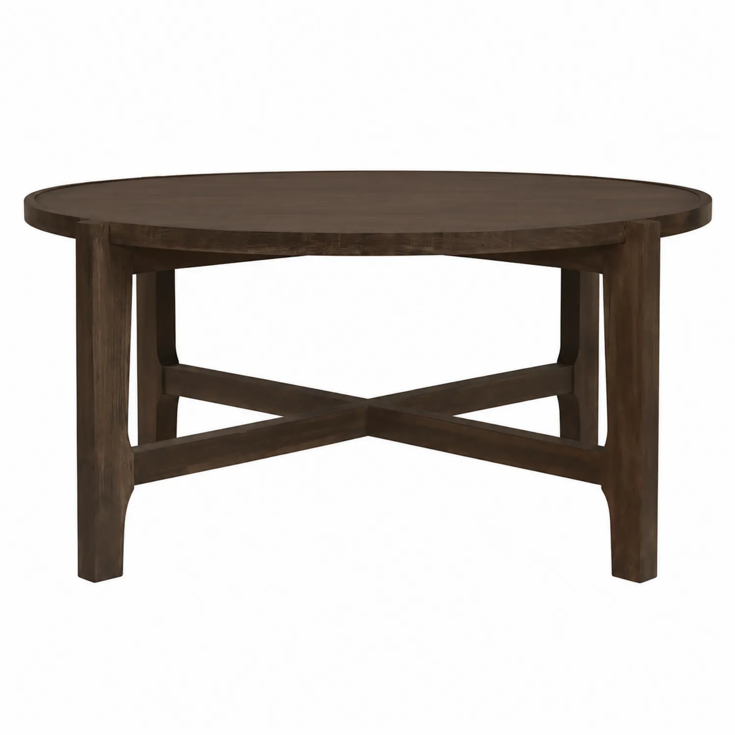 Mesa de centro redonda de madera de nogal 100 cm-Cleavillaaeu