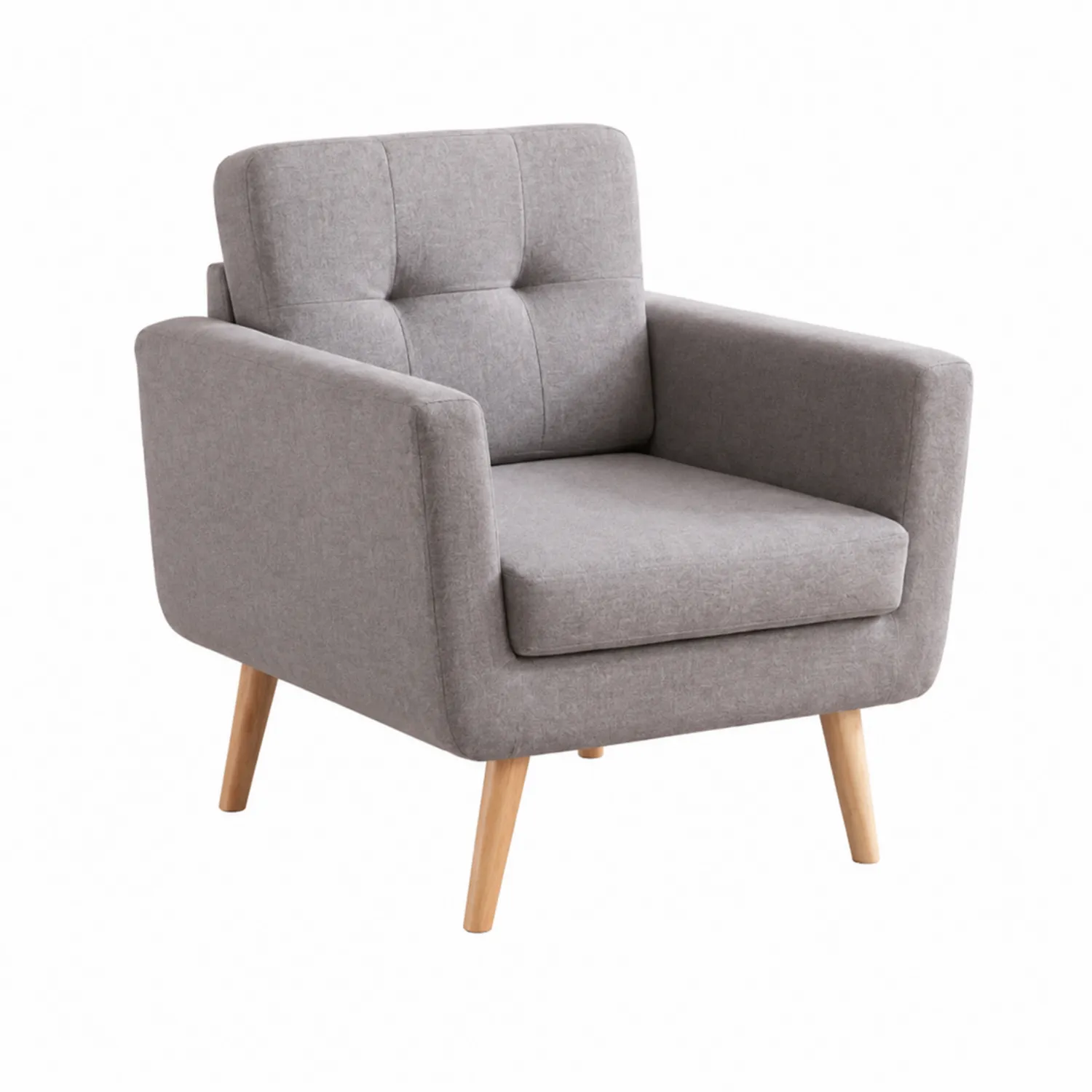 Sillón de Tela de Poliéster con Patas de Madera-Cleavillaaeu
