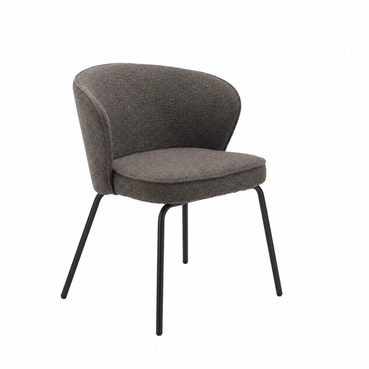 Silla de tela de poliéster gris oscuro con patas de metal-Cleavillaaeu