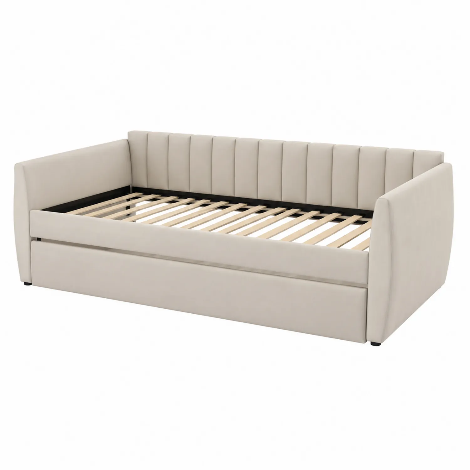 Diván cama de tela con almacenamiento 200x90 cm-Cleavillaaeu