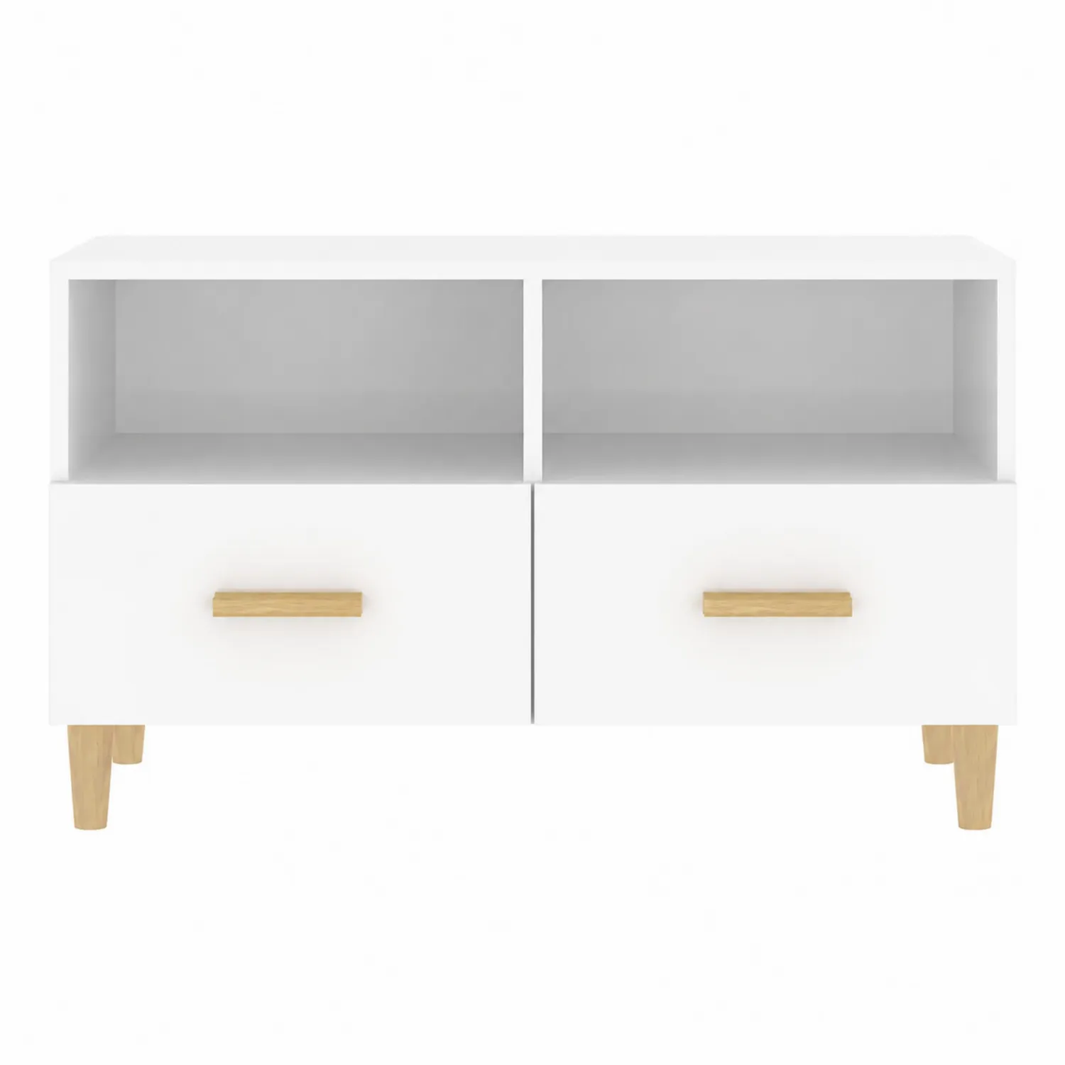 Mueble para TV de MDF Blanco con Cajones y Estantes-Cleavillaaeu