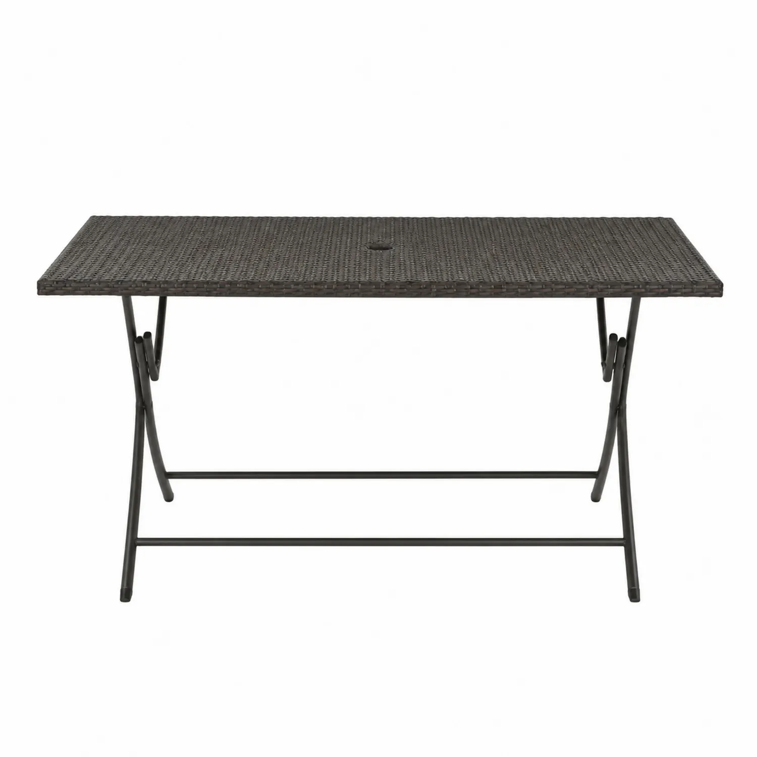 Mesa de Ratán Sintético y Metal Plegable Exterior 140x80x72 cm-Cleavillaaeu