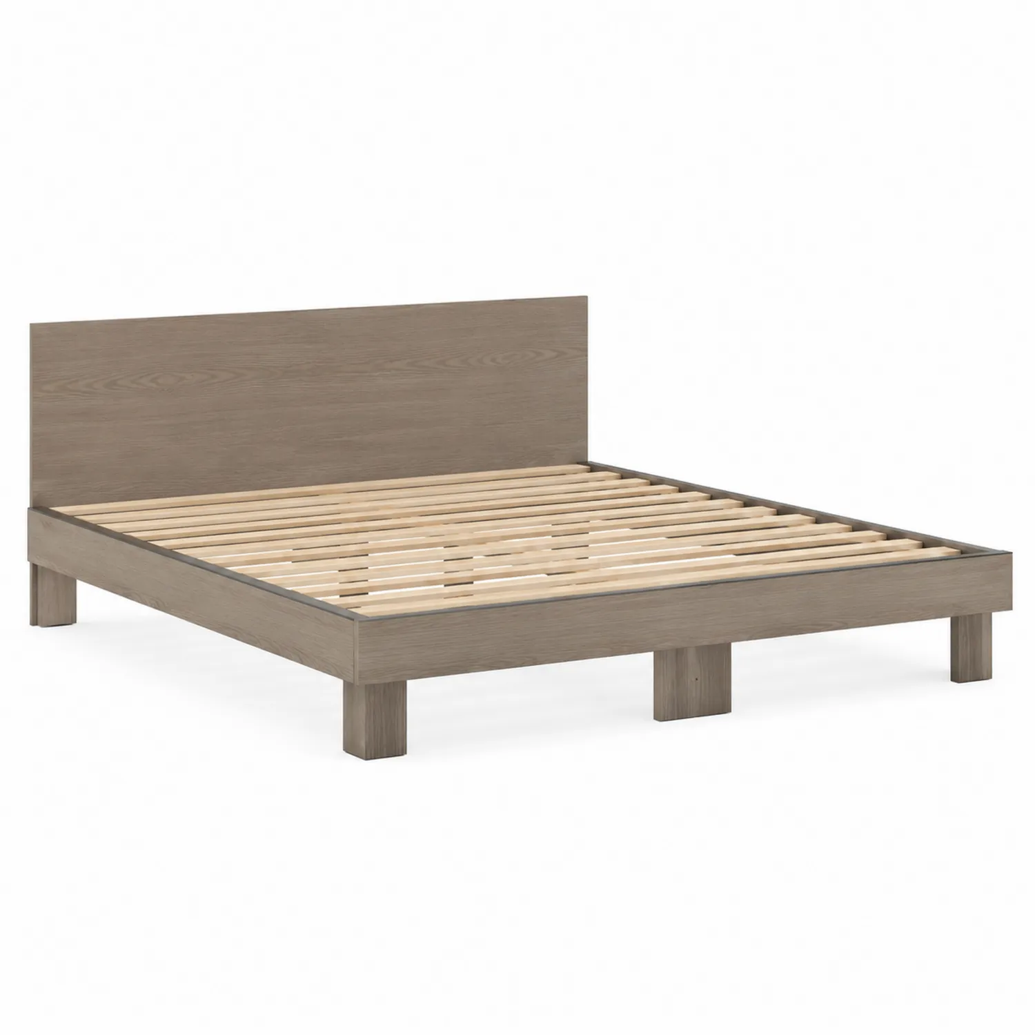 Cama doble de madera marrón 200x160 cm-Cleavillaaeu