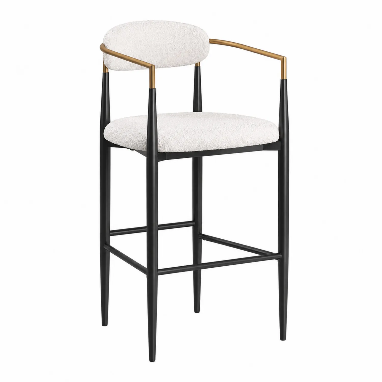 Silla de bar con respaldo de tejido y estructura de metal-Cleavillaaeu