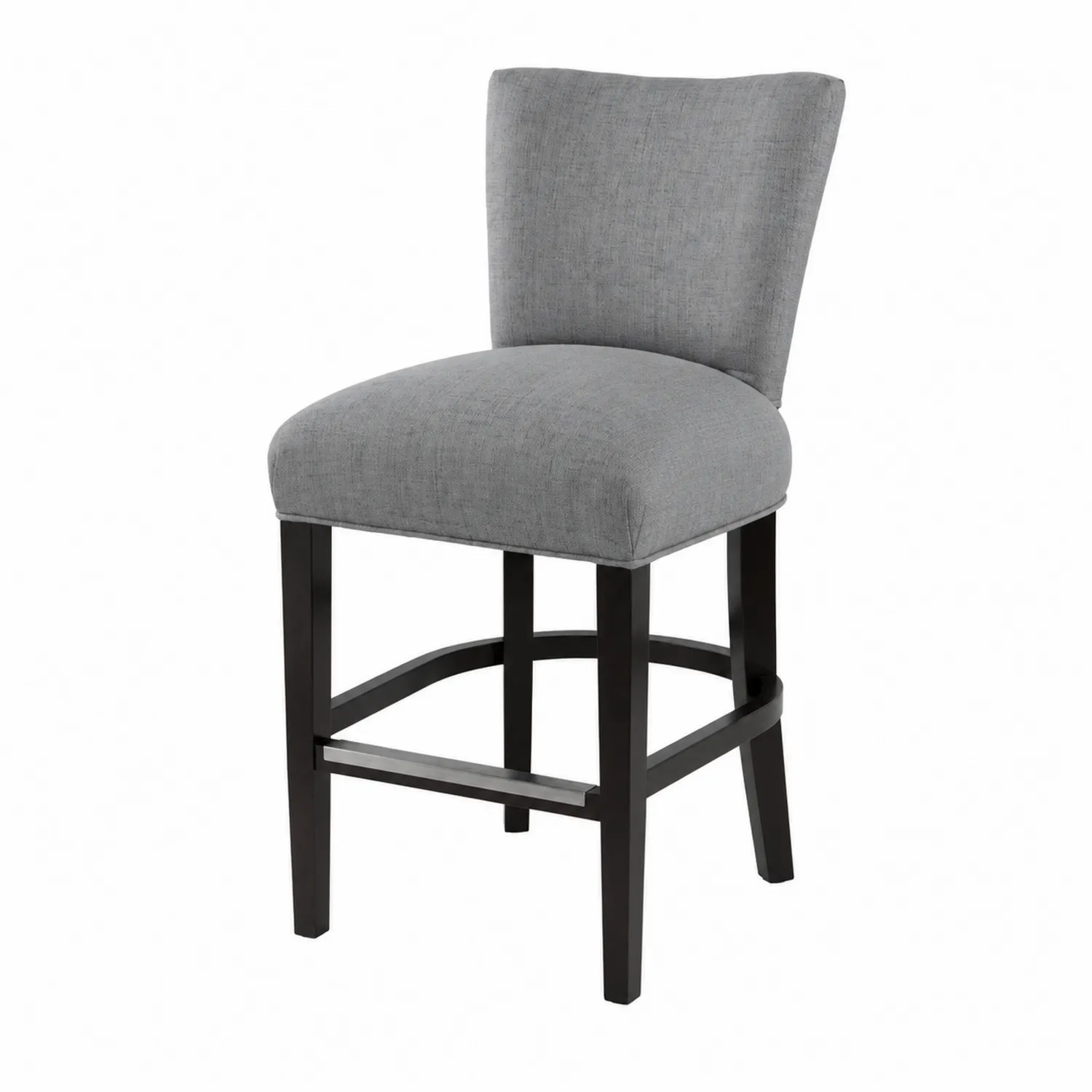 Taburete de Bar de Poliéster Gris con Estructura de Madera de Haya-Cleavillaaeu