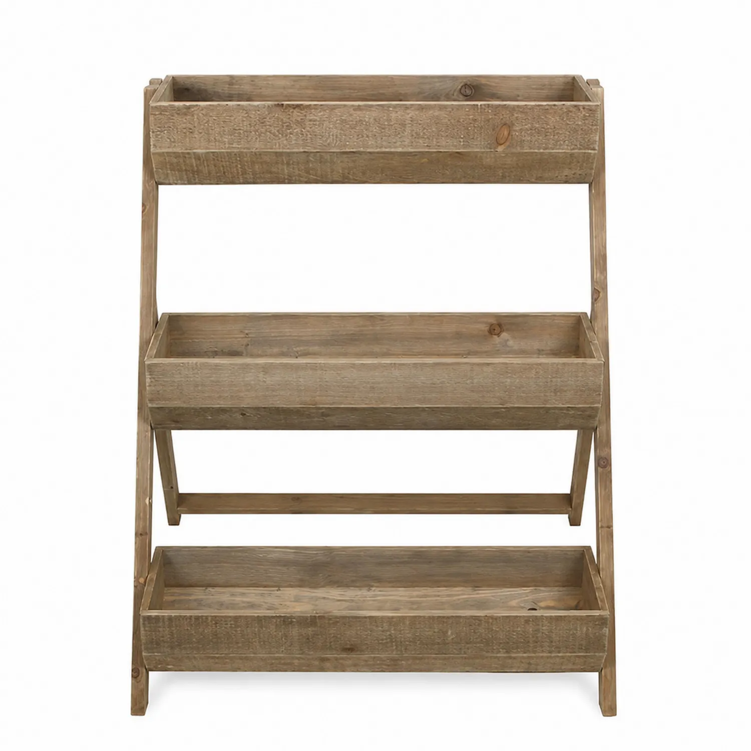 Estantería de Madera de Pino de 3 Niveles-Cleavillaaeu