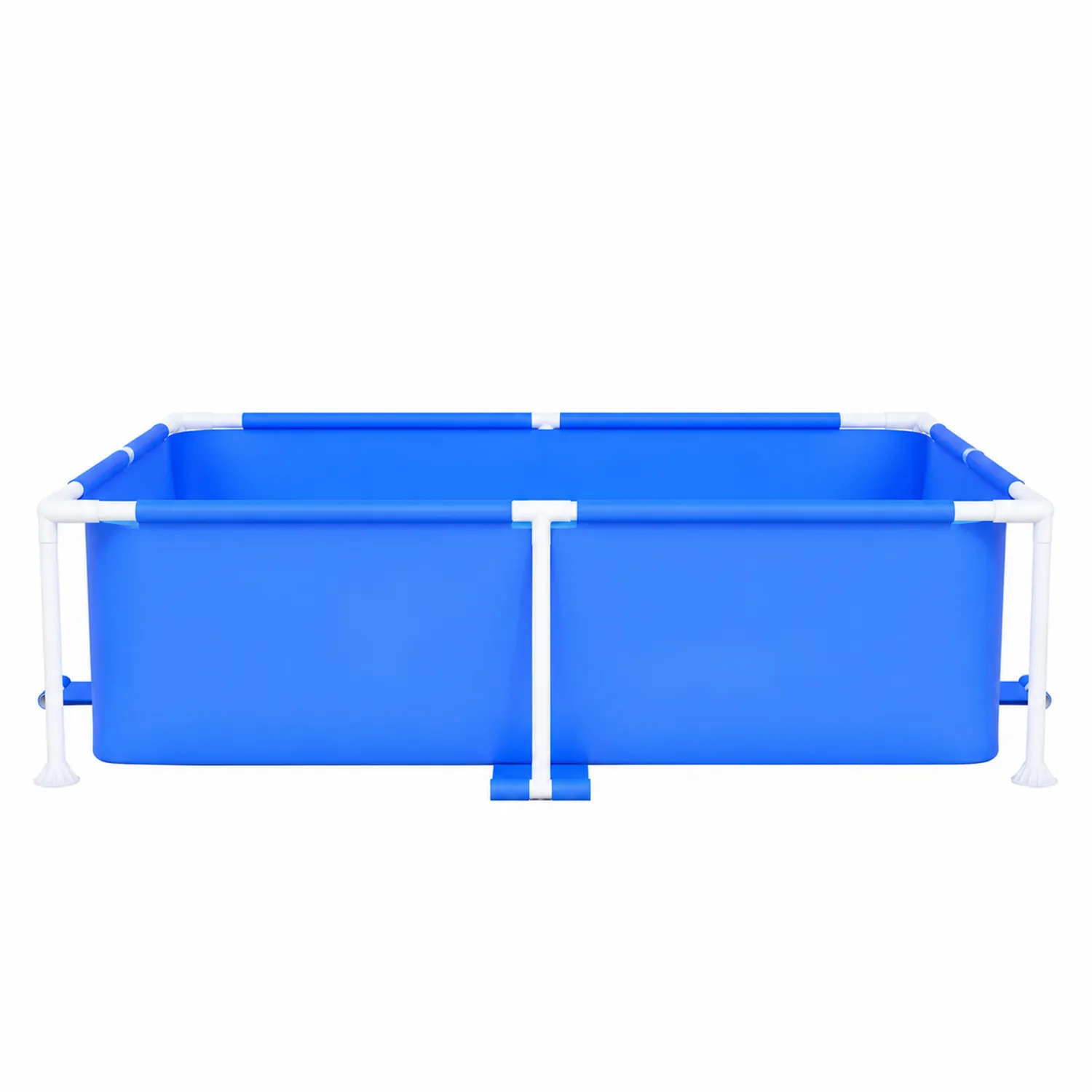 Piscina rectangular con estructura de metal azul 200x150x50 cm-Cleavillaaeu