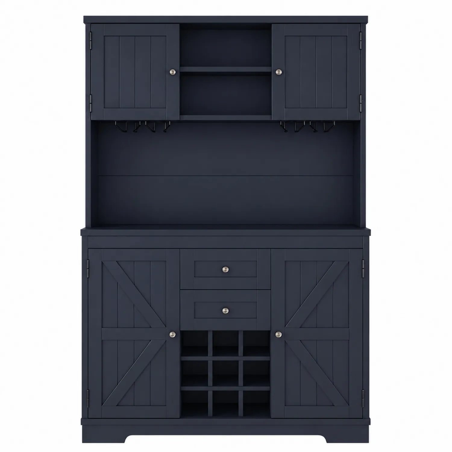 Aparador de MDF con Botelleros Azul 120x40x180cm-Cleavillaaeu
