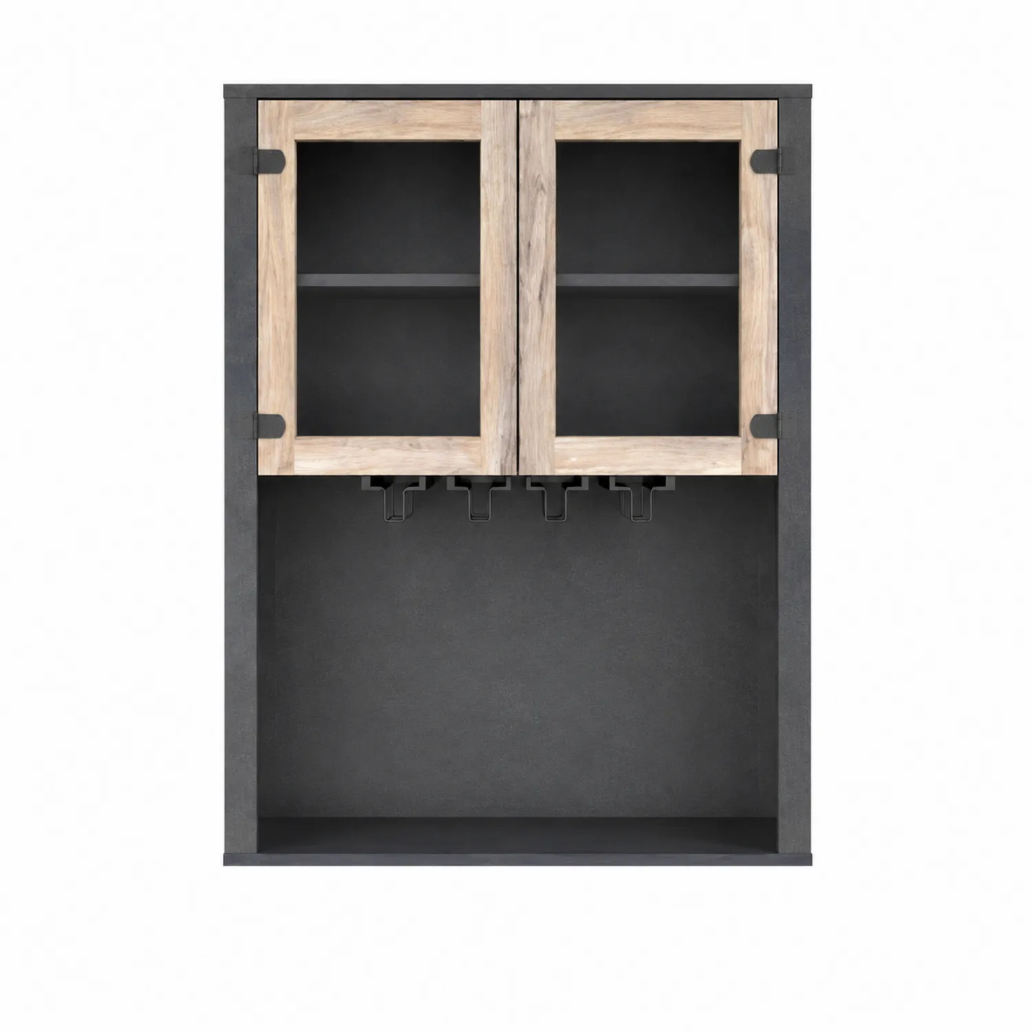 Armario de vino de madera y MDF Negro-Cleavillaaeu