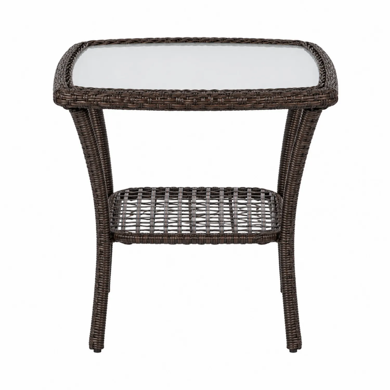 Mesa auxiliar de ratán con vidrio templado-Cleavillaaeu