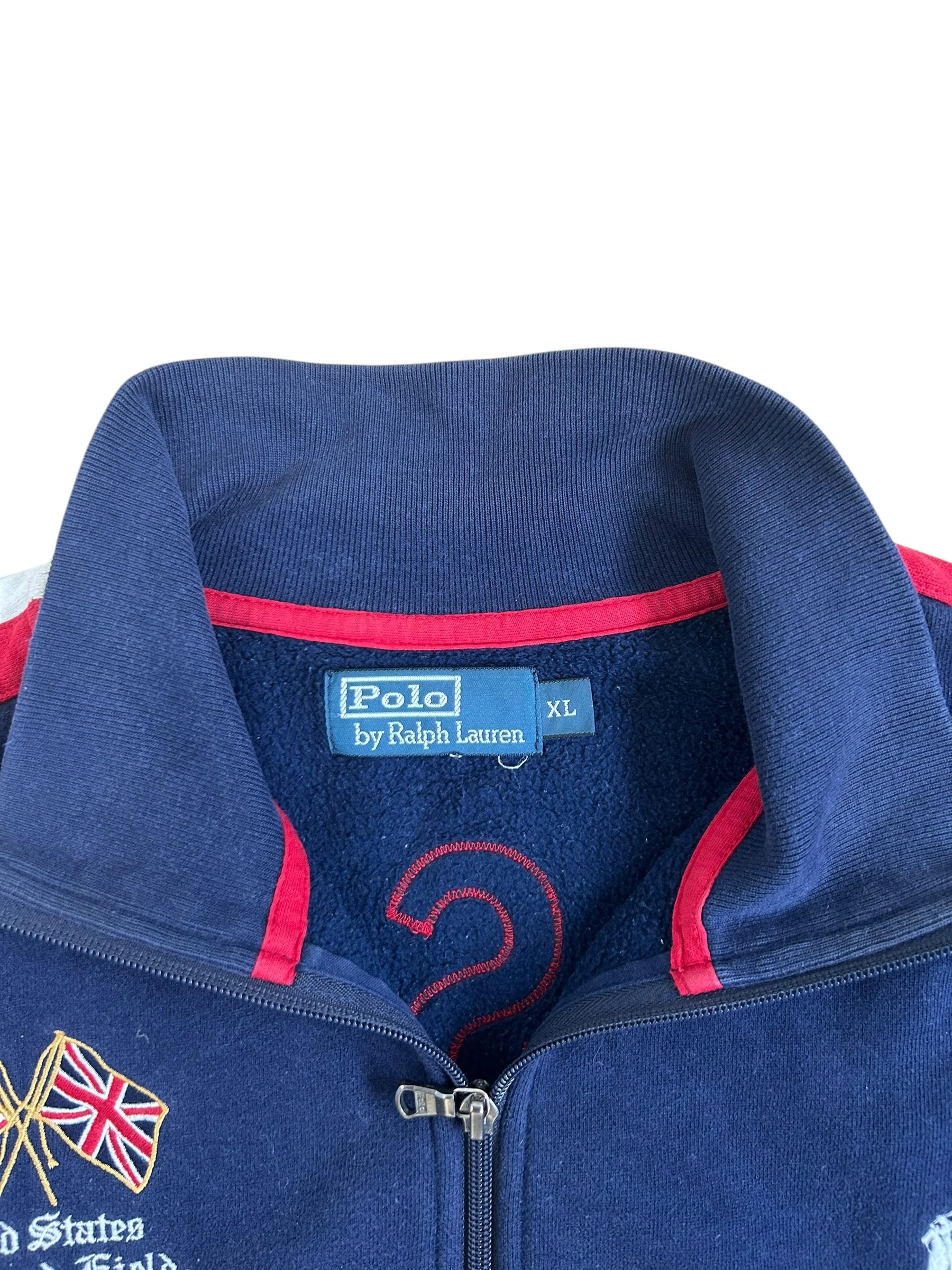 Polo Ralph Lauren Small Pony "USA" Track & Field Zipper Sweater