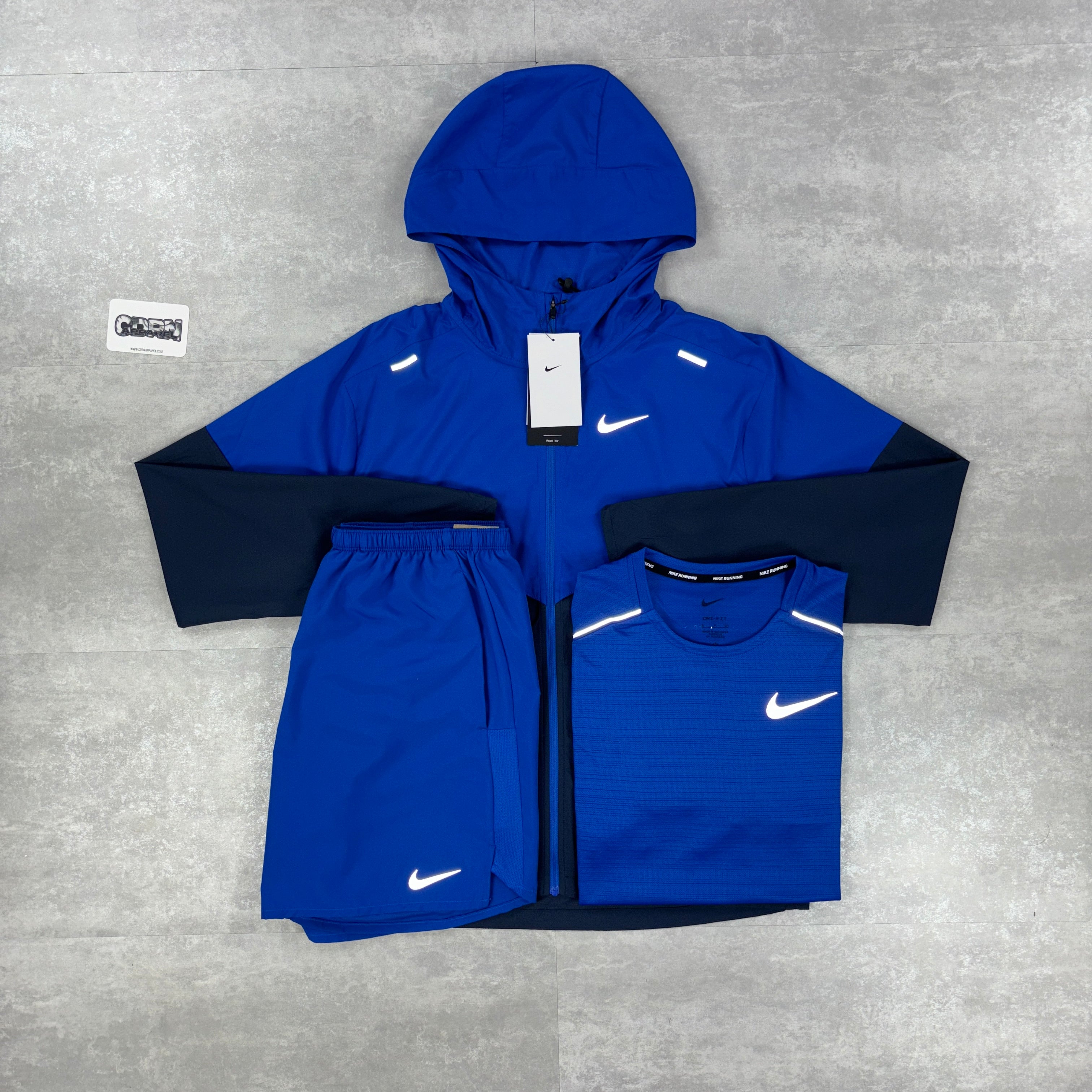 Royal Blue UV Windbreaker,  Miler T-Shirt &  Challenger Shorts Set
