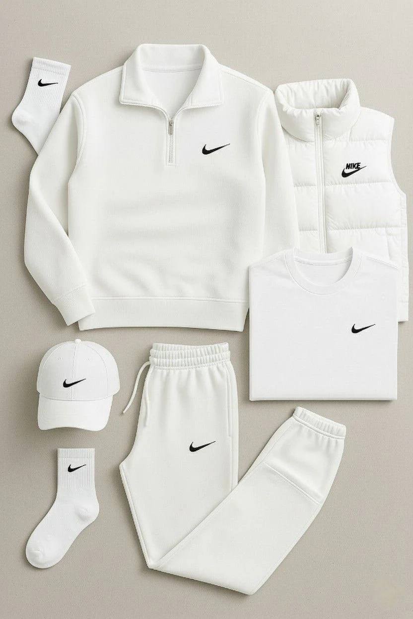 ™ Winter Set – Fleece Tracksuit + Logo T-Shirt + Winter Puffer Jacket