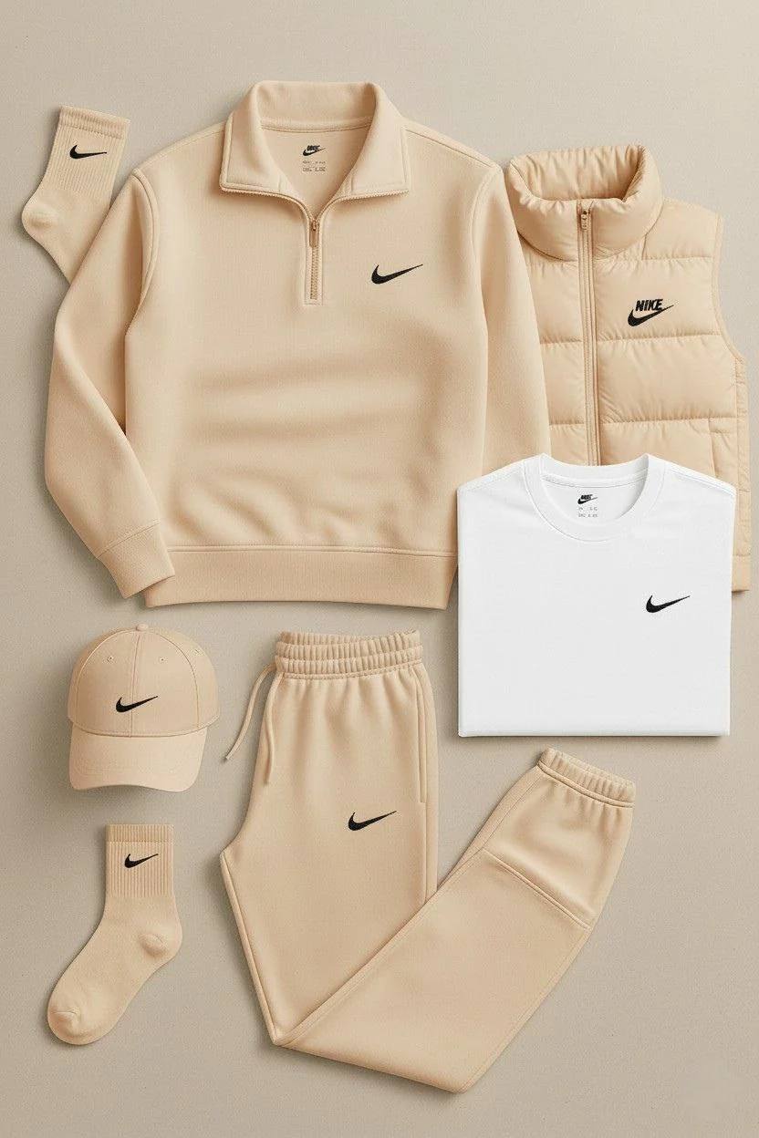 ™ Winter Set – Fleece Tracksuit + Logo T-Shirt + Winter Puffer Jacket