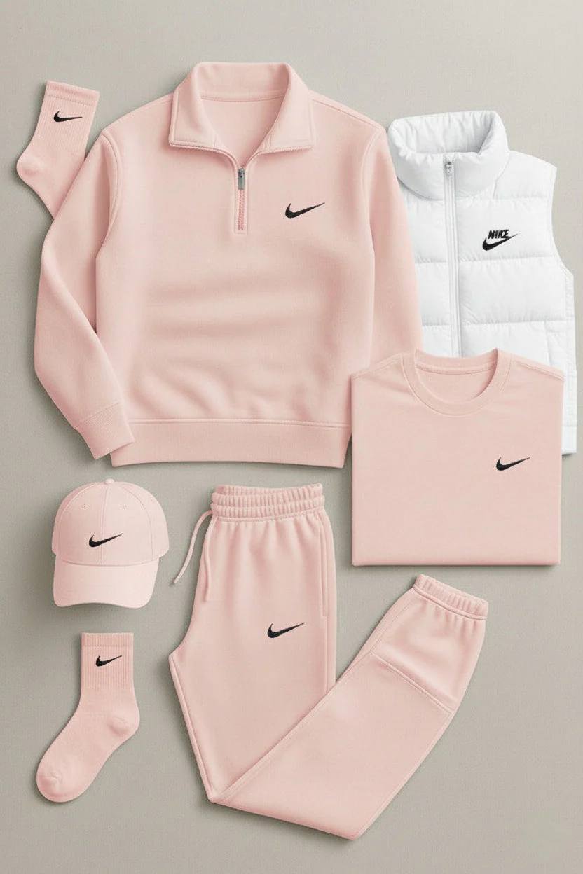 ™ Winter Set – Fleece Tracksuit + Logo T-Shirt + Winter Puffer Jacket
