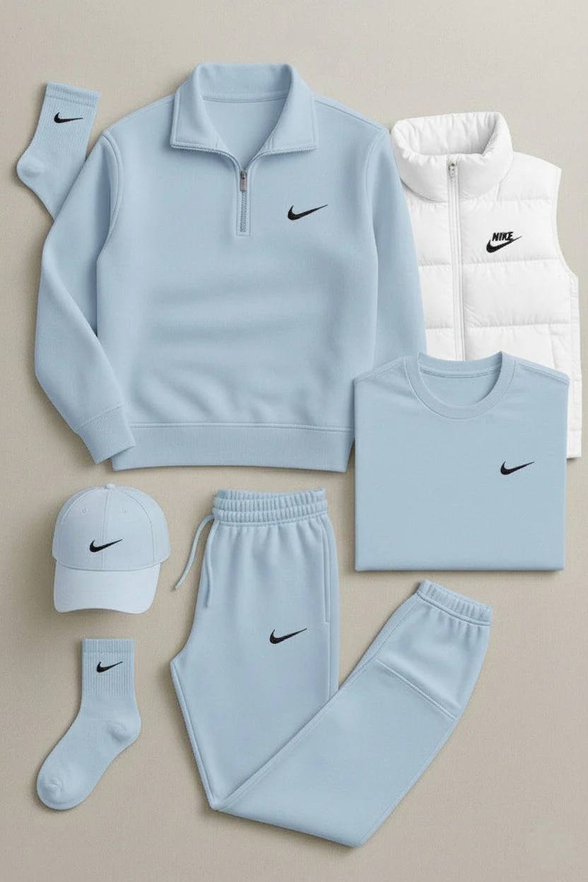 ™ Winter Set – Fleece Tracksuit + Logo T-Shirt + Winter Puffer Jacket