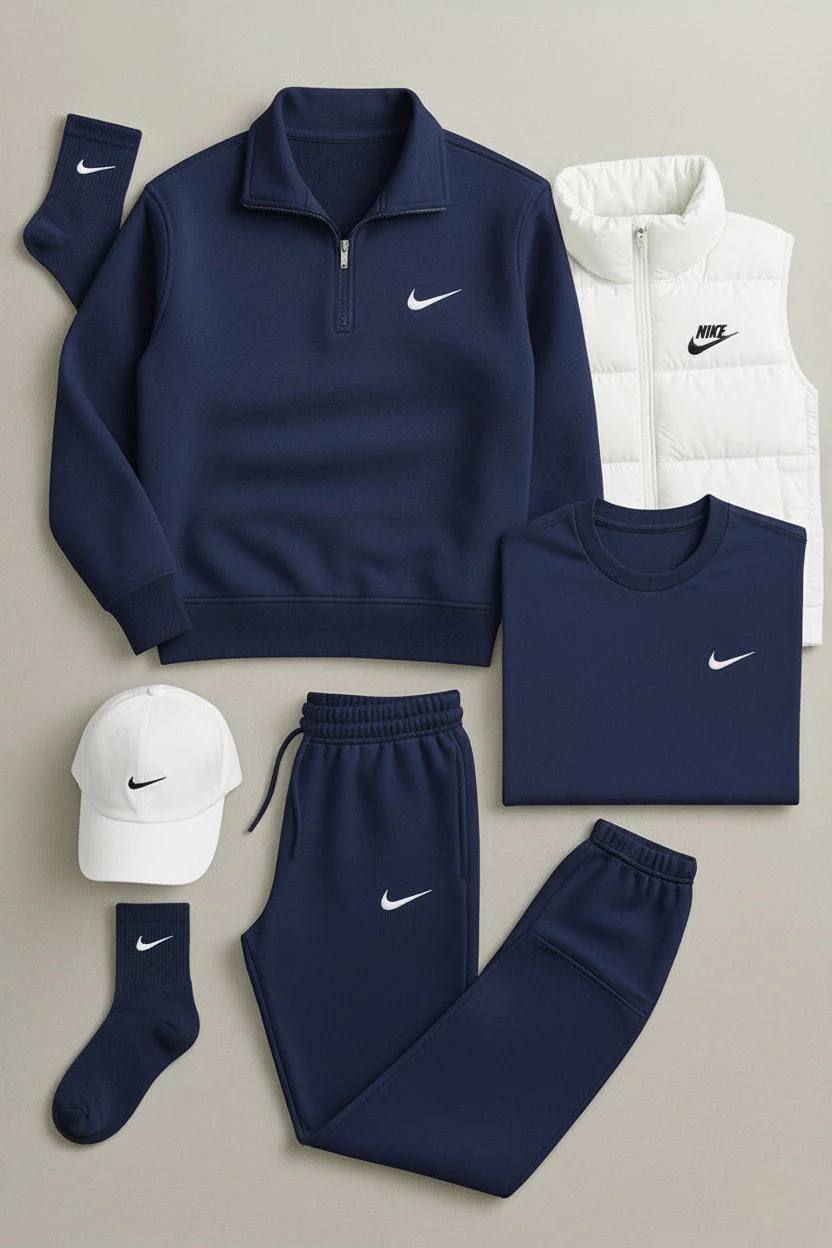 ™ Winter Set – Fleece Tracksuit + Logo T-Shirt + Winter Puffer Jacket