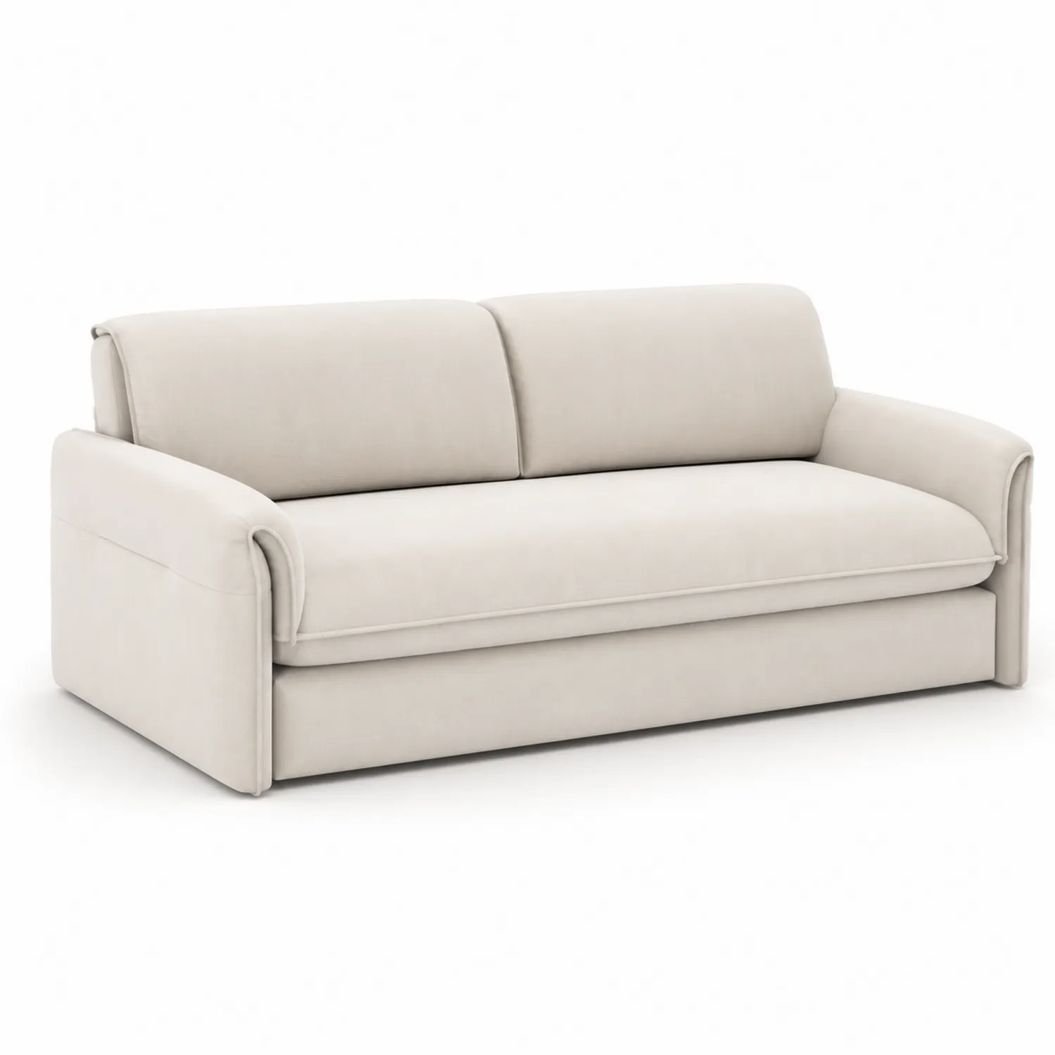 Sofá cama beige tapizado en poliéster 200x90x85 cm-nestlumichic