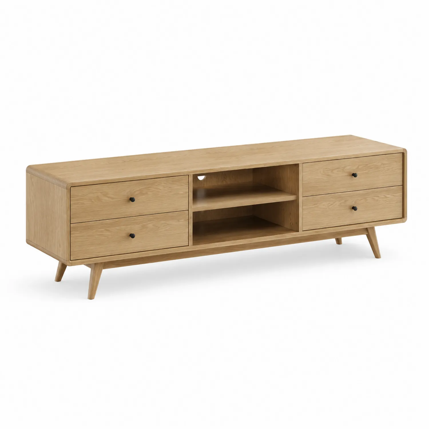 Mueble TV de Madera de Roble con Cajones y Estantes 180 cm-nestlumichic