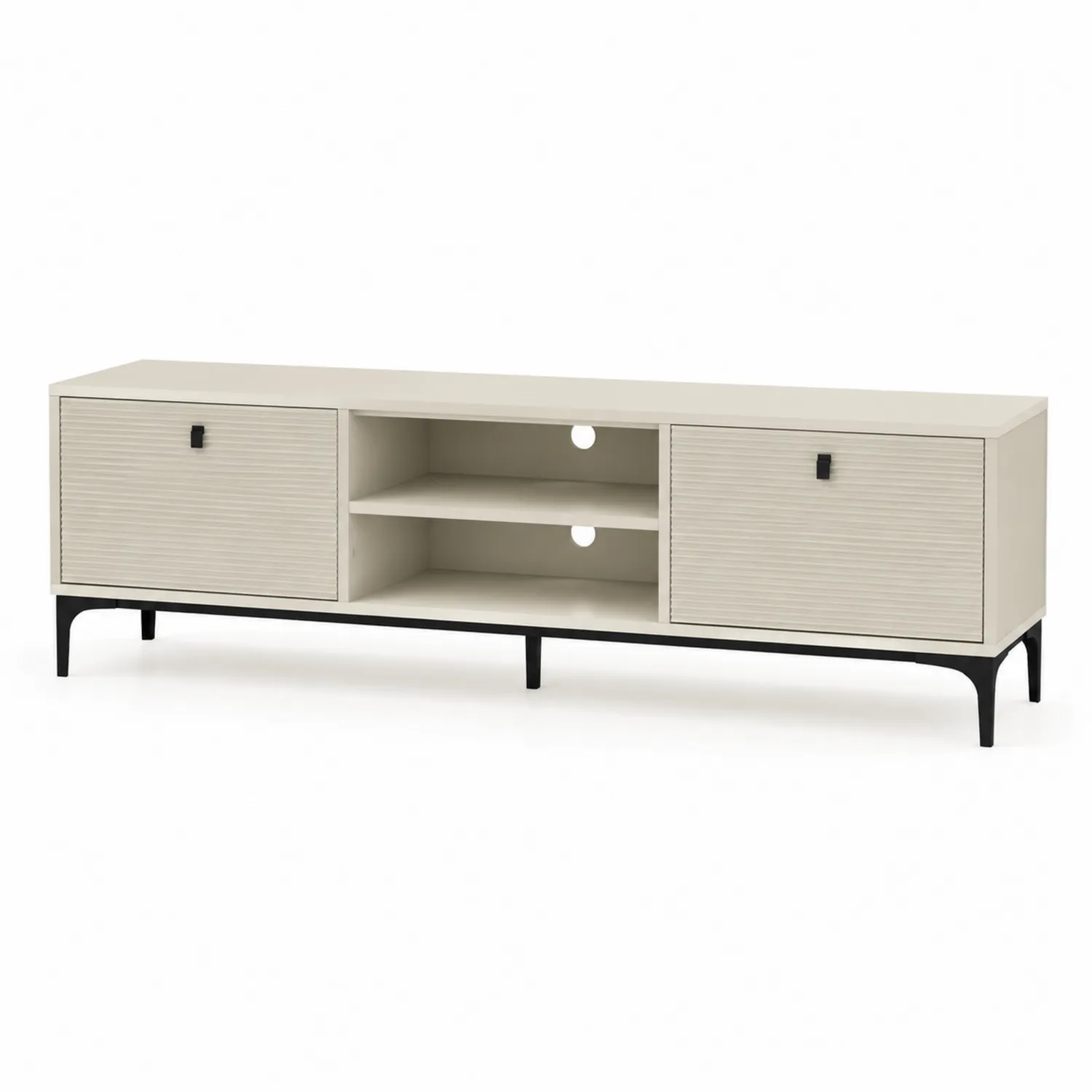 Mueble para TV de Madera y Metal con Puertas y Estantes-nestlumichic