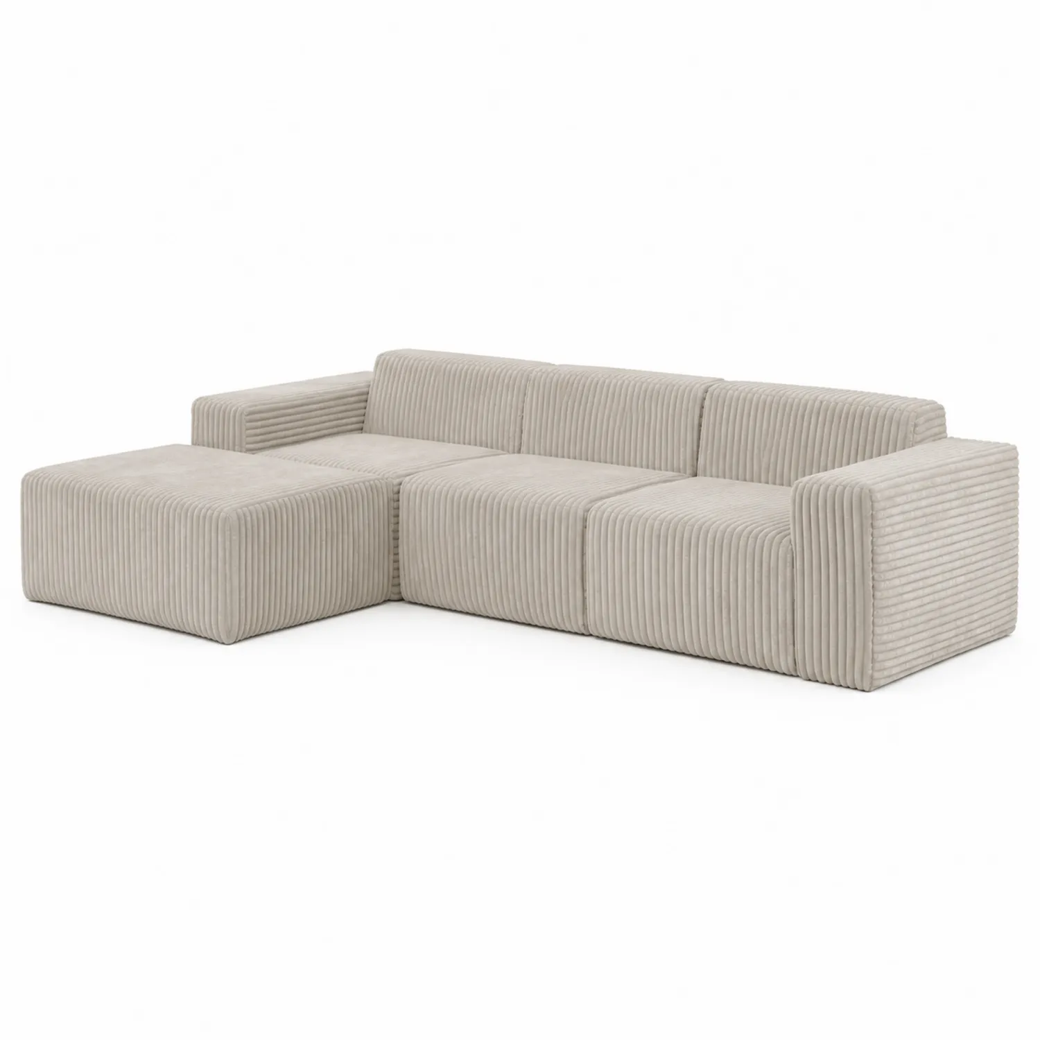 Sofá Esquinero Modular de Pana Beige 300x150 cm-nestlumichic