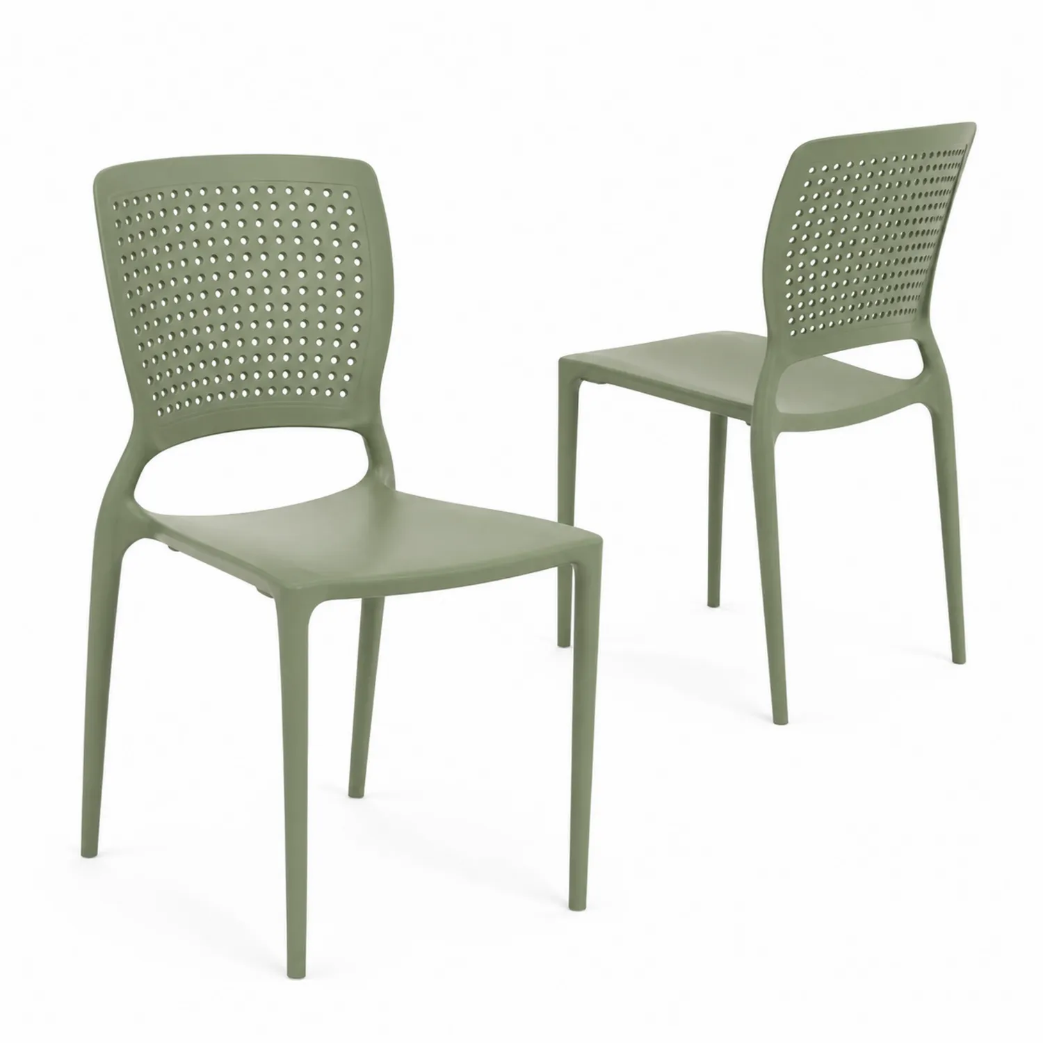 Conjunto de 2 sillas de polipropileno verde-nestlumichic