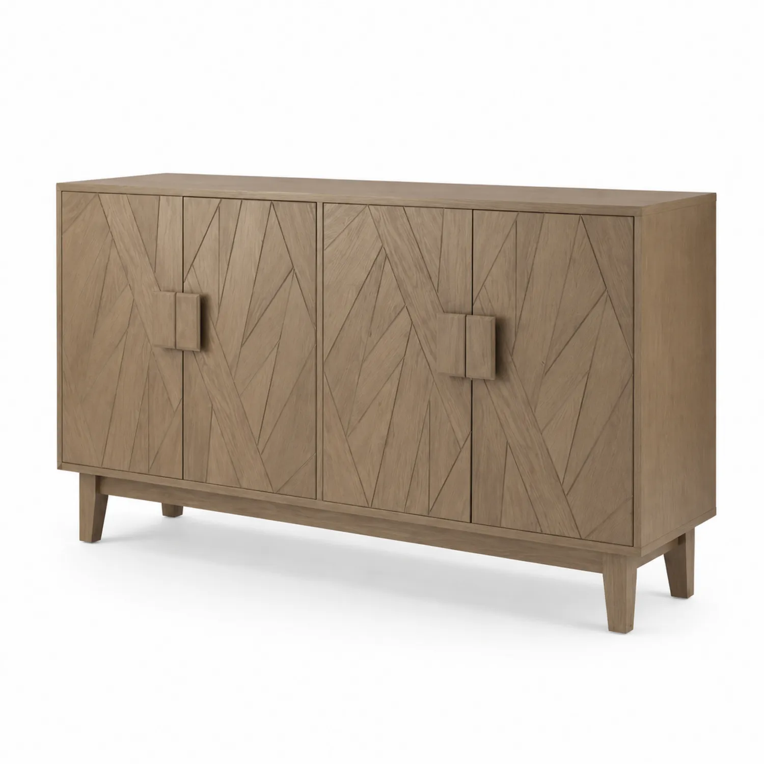 Aparador de Madera Maciza de Roble 150x40x85 cm Marrón-nestlumichic