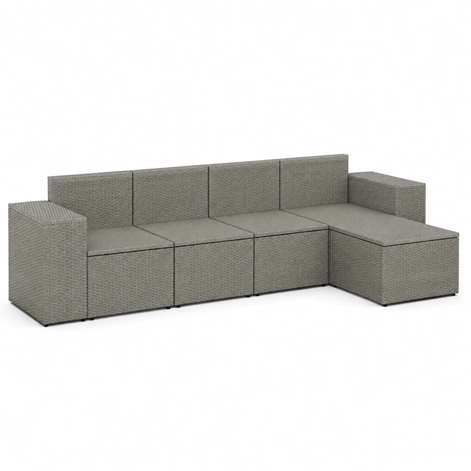 Sofá Modular de Ratán PE Gris-nestlumichic