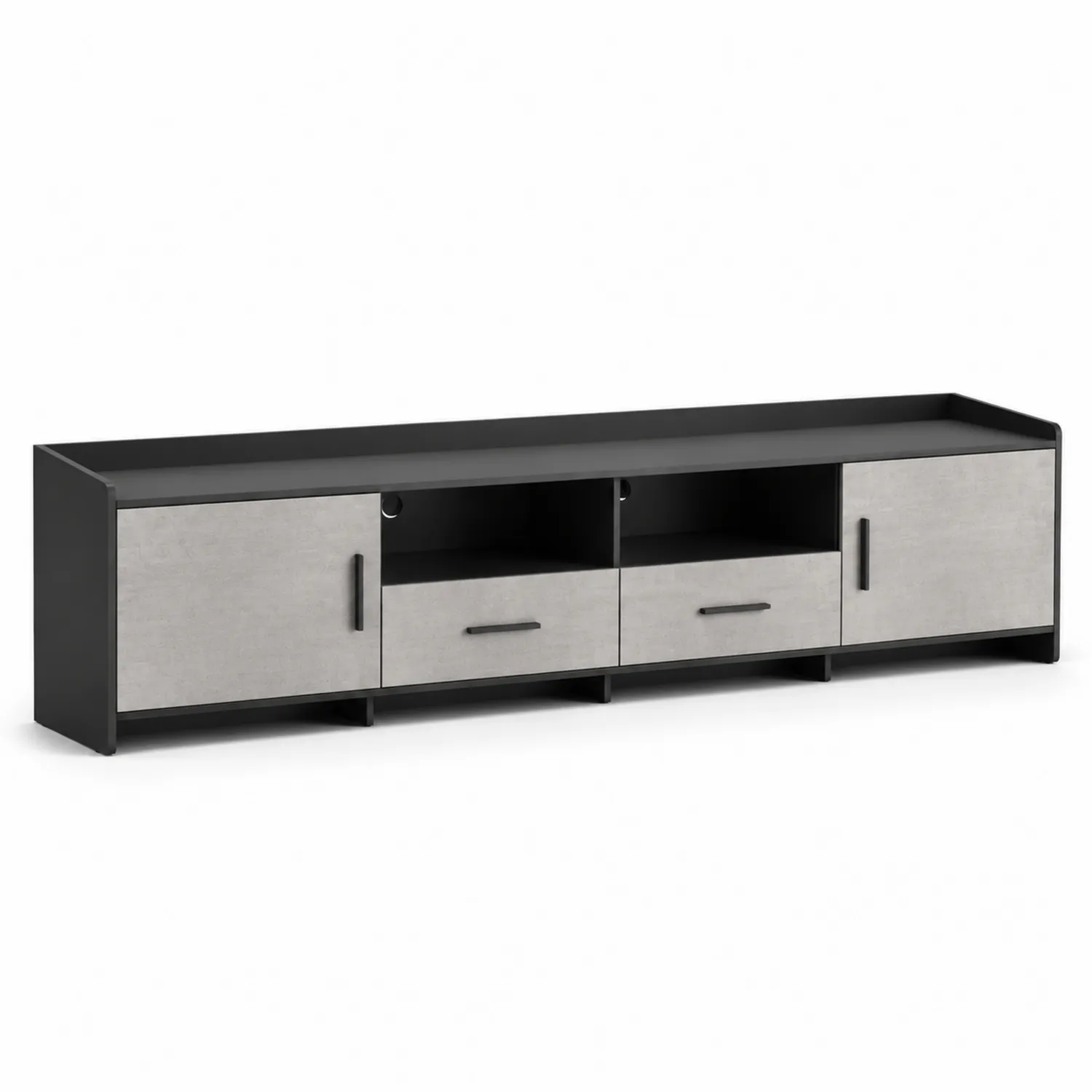 Mueble para TV de MDF Negro y Gris 180 cm-nestlumichic