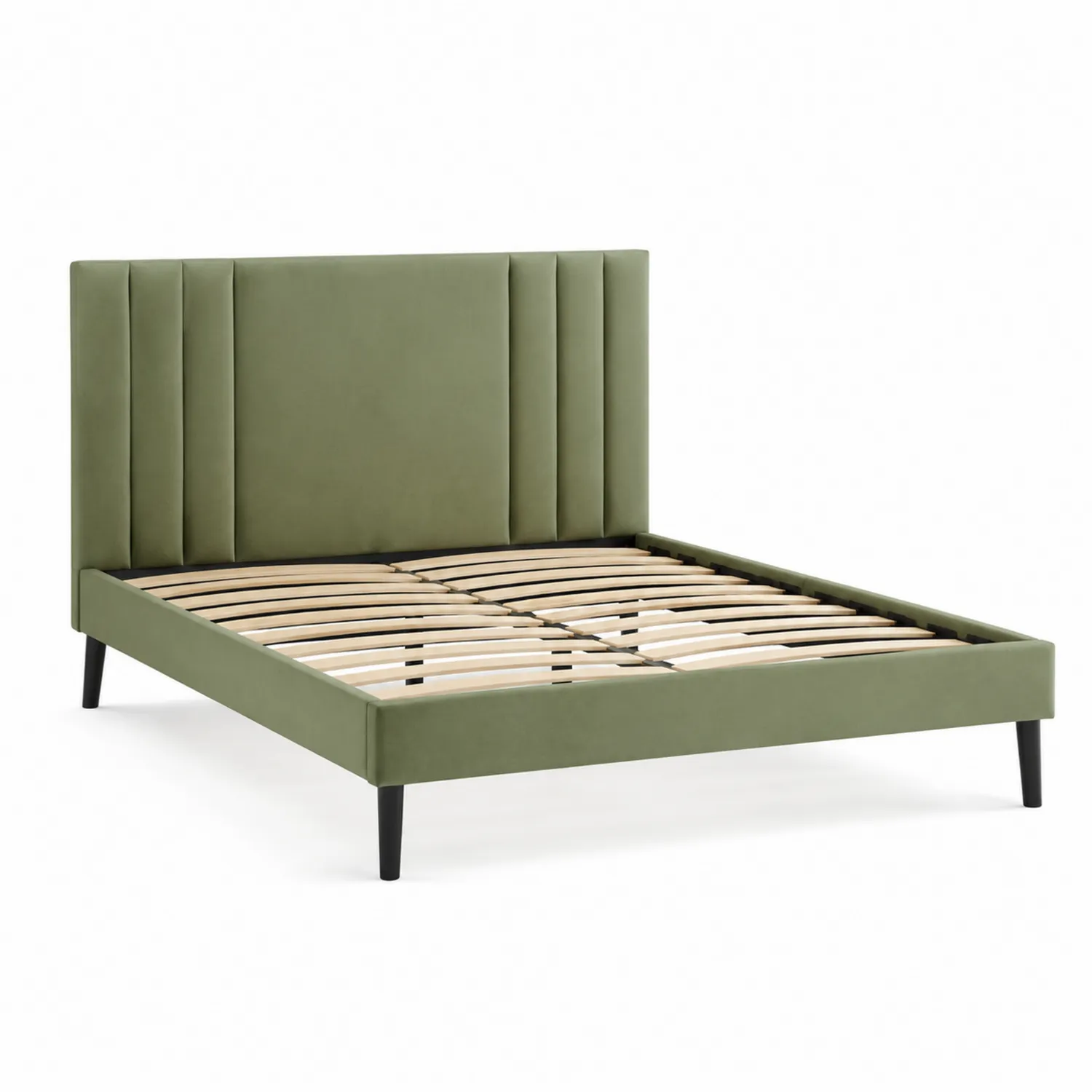 Cama de Terciopelo Verde 140x200 cm con Cabecero-nestlumichic