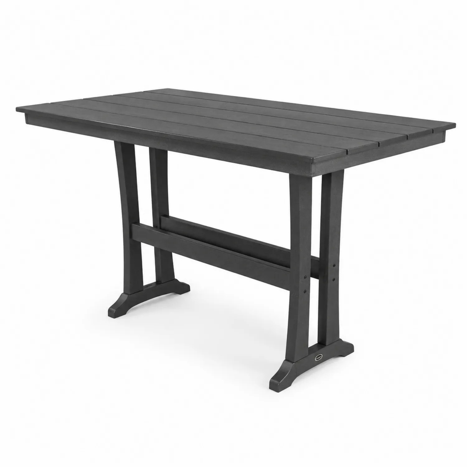 Mesa rectangular de madera plástica negra para exterior 150x90x75 cm-nestlumichic