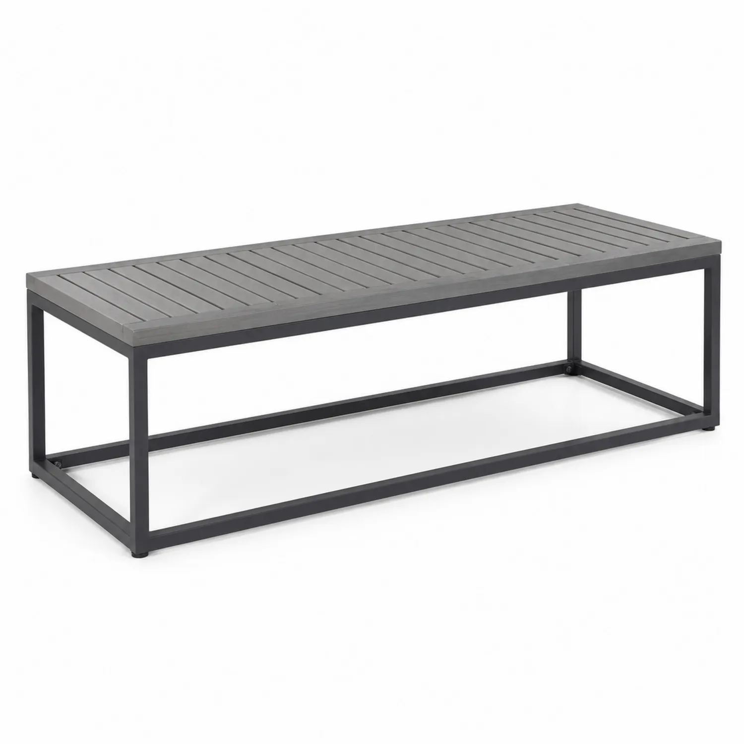 Banco de aluminio para exterior gris 150x50x40 cm-nestlumichic