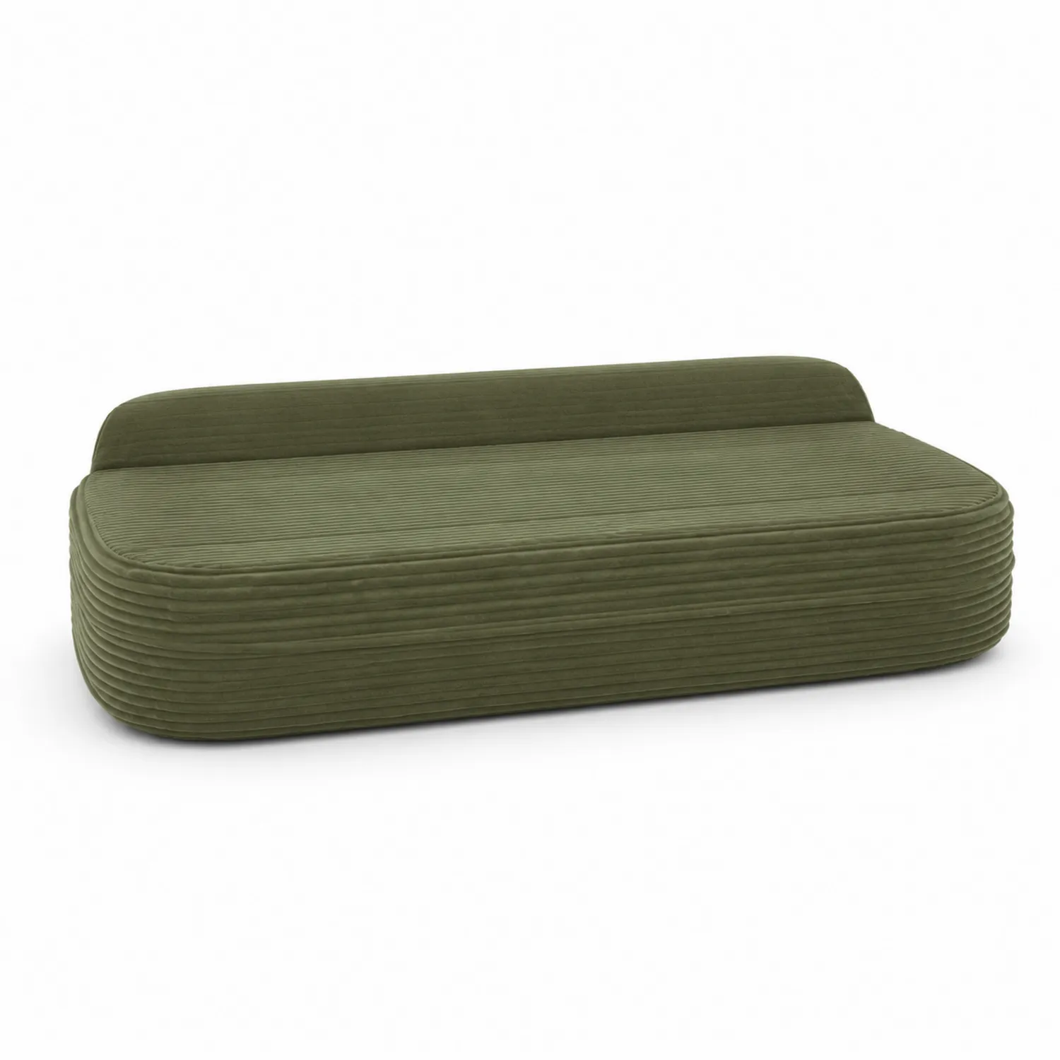 Sofá Cama de Tela Verde Oliva con Franela 200x90x30 cm-nestlumichic