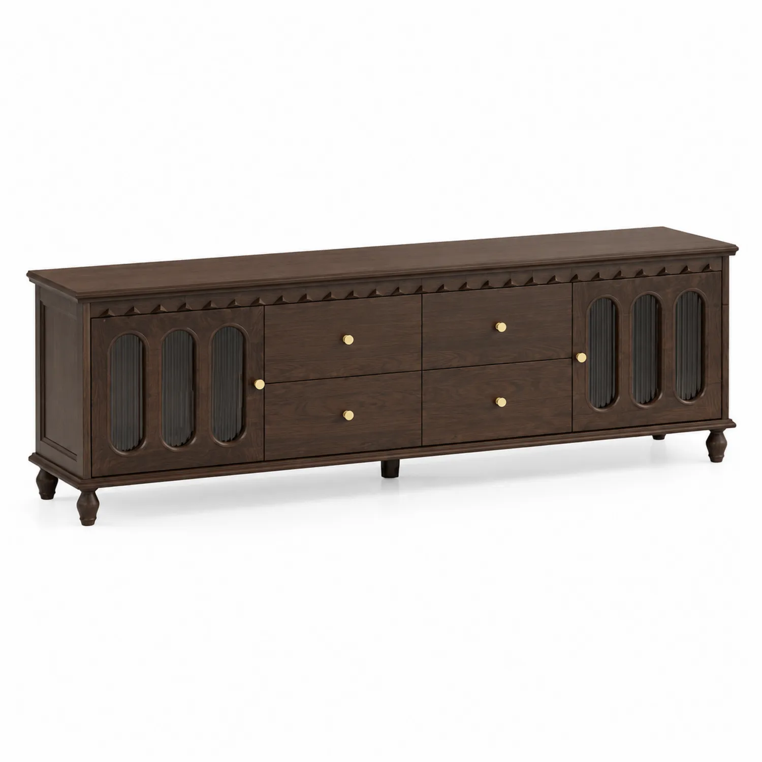 Mueble para TV de Madera y Vidrio Marrón 180cm-nestlumichic