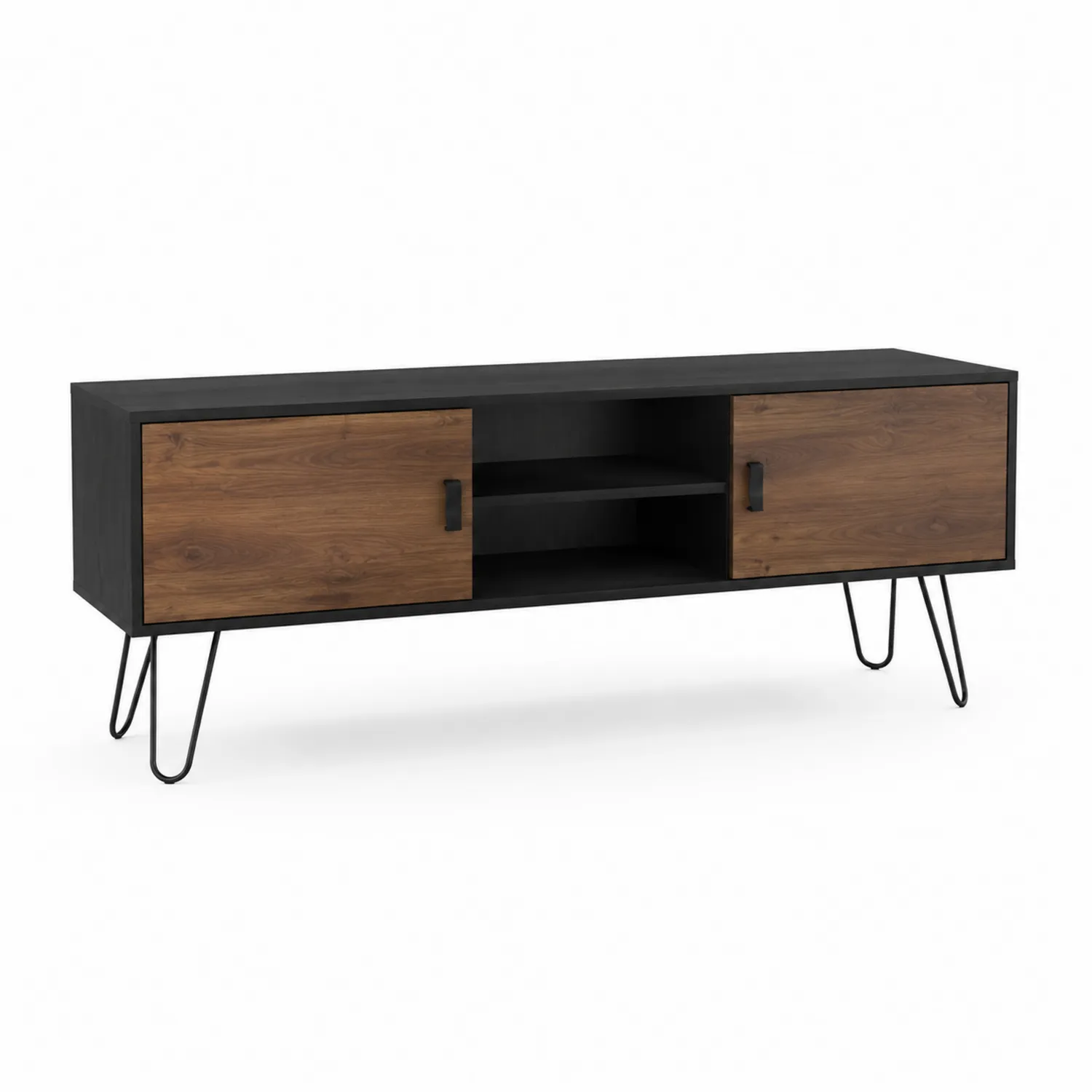 Mueble para TV de Madera y Metal con Dos Puertas 120x40x45cm-nestlumichic