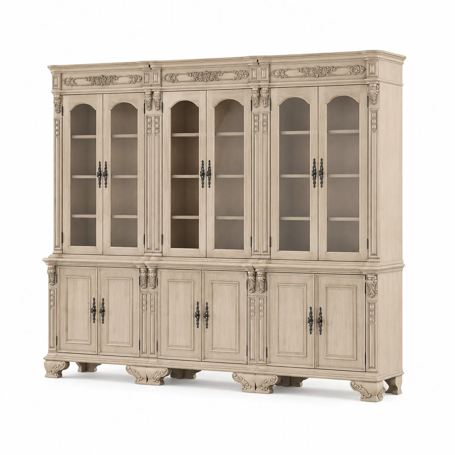 Librería de Madera con Puertas de Vidrio Templado-nestlumichic