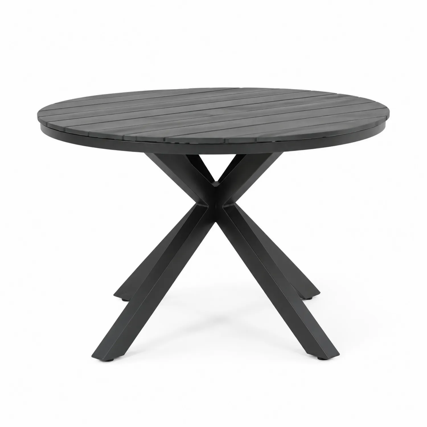 Mesa redonda de aluminio negro 120 cm-nestlumichic