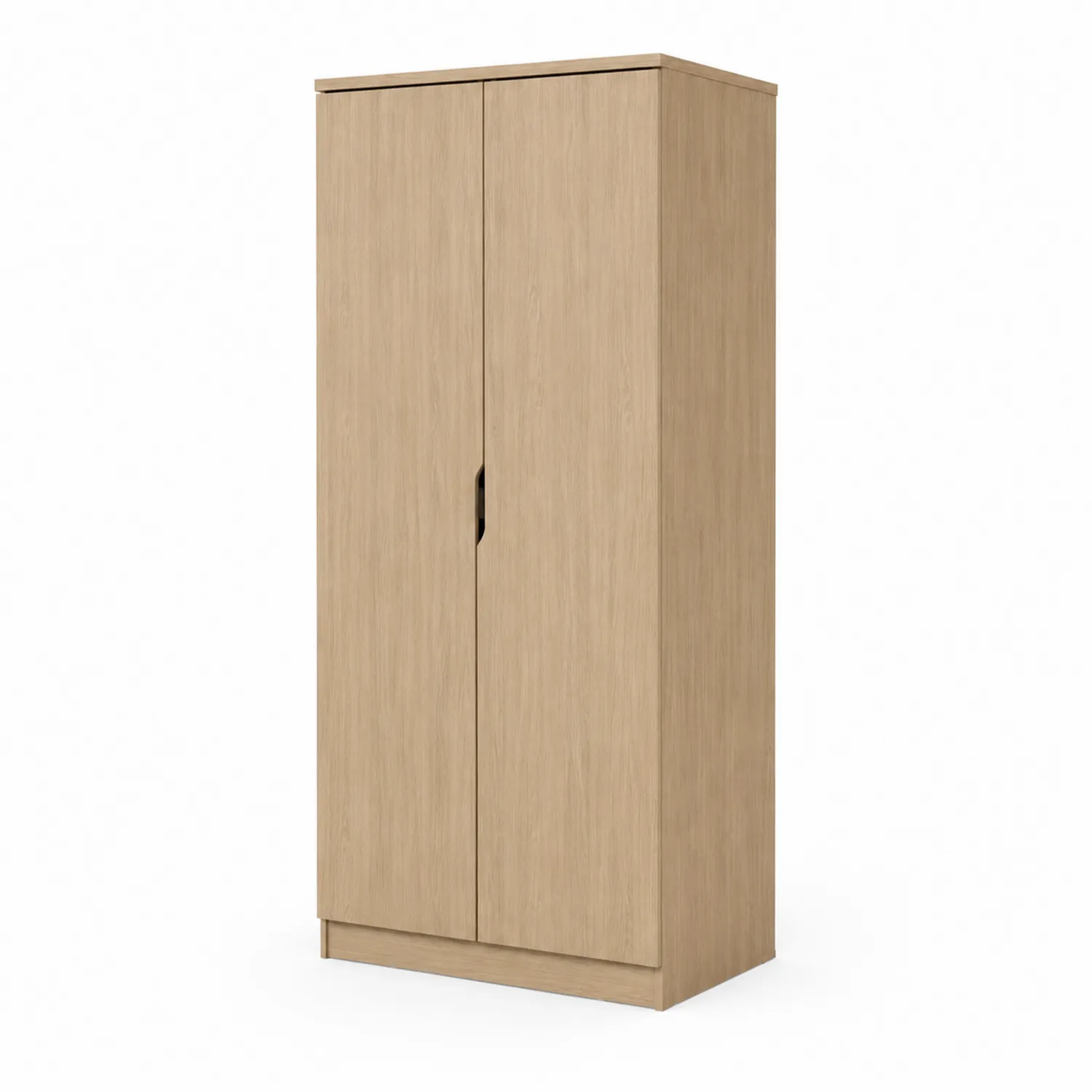 Armario de dos puertas de MDF con chapa de roble 180x80x50 cm-nestlumichic