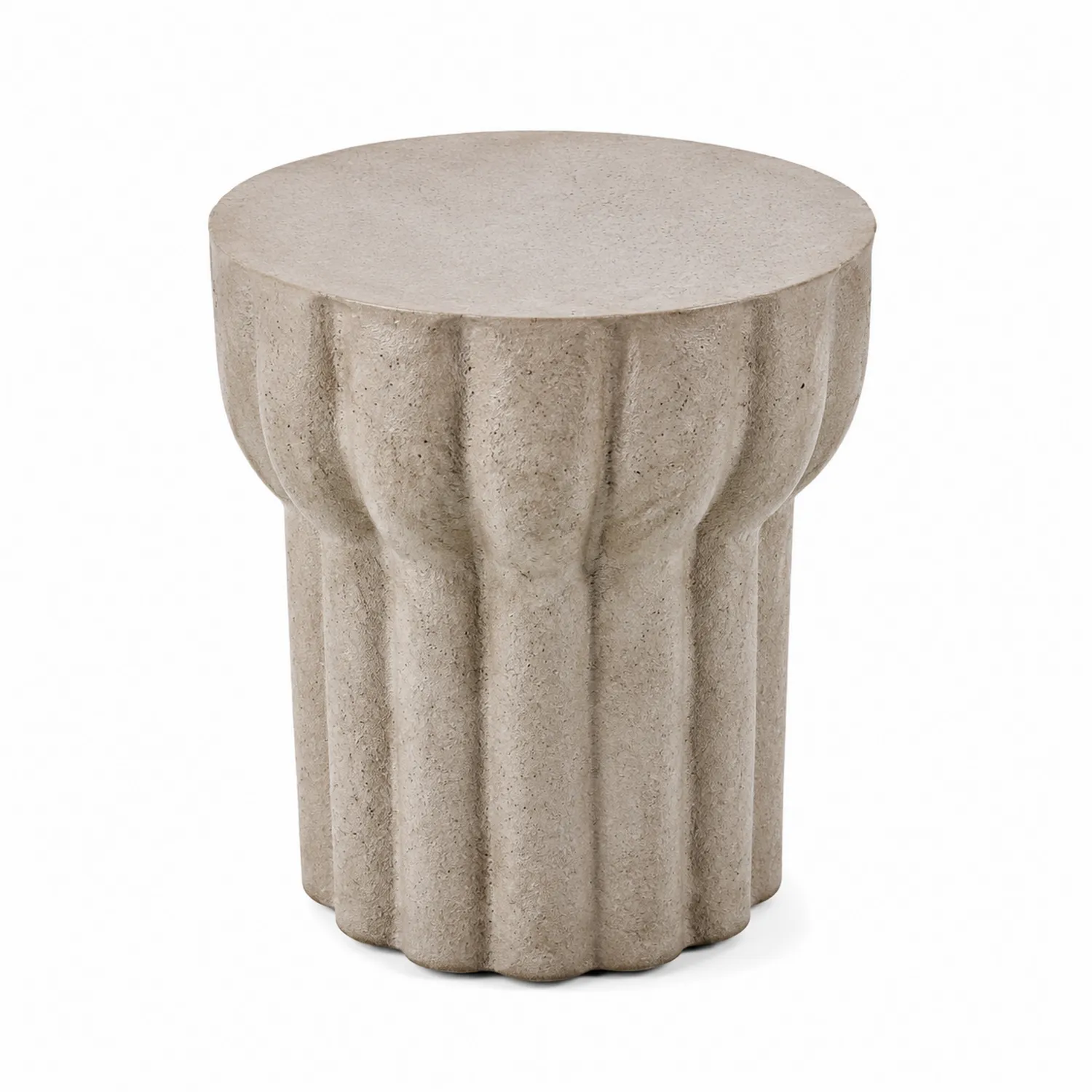 Mesa Auxiliar de Hormigón Beige para Exterior e Interior-nestlumichic