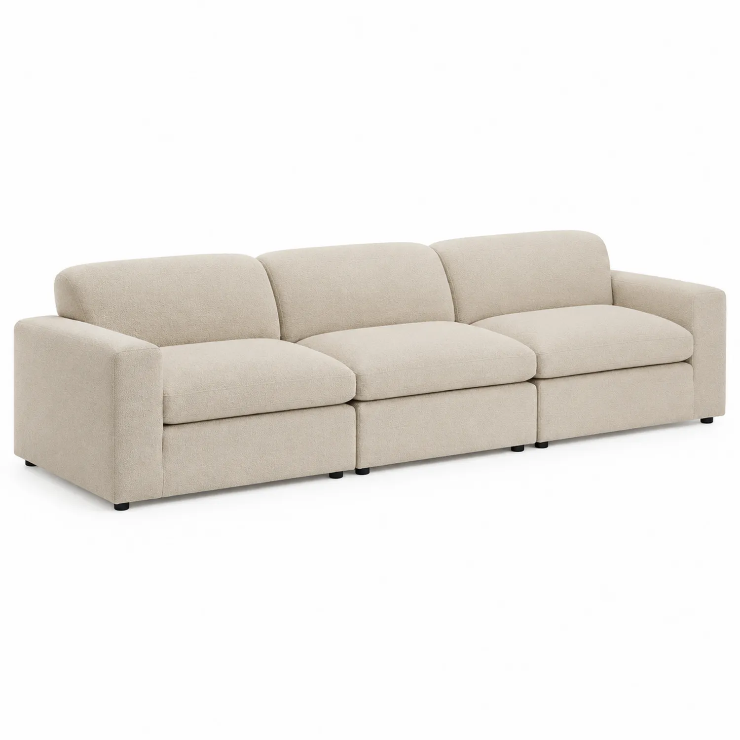 Sofá modular 3 plazas beige tela poliéster 276 cm-nestlumichic
