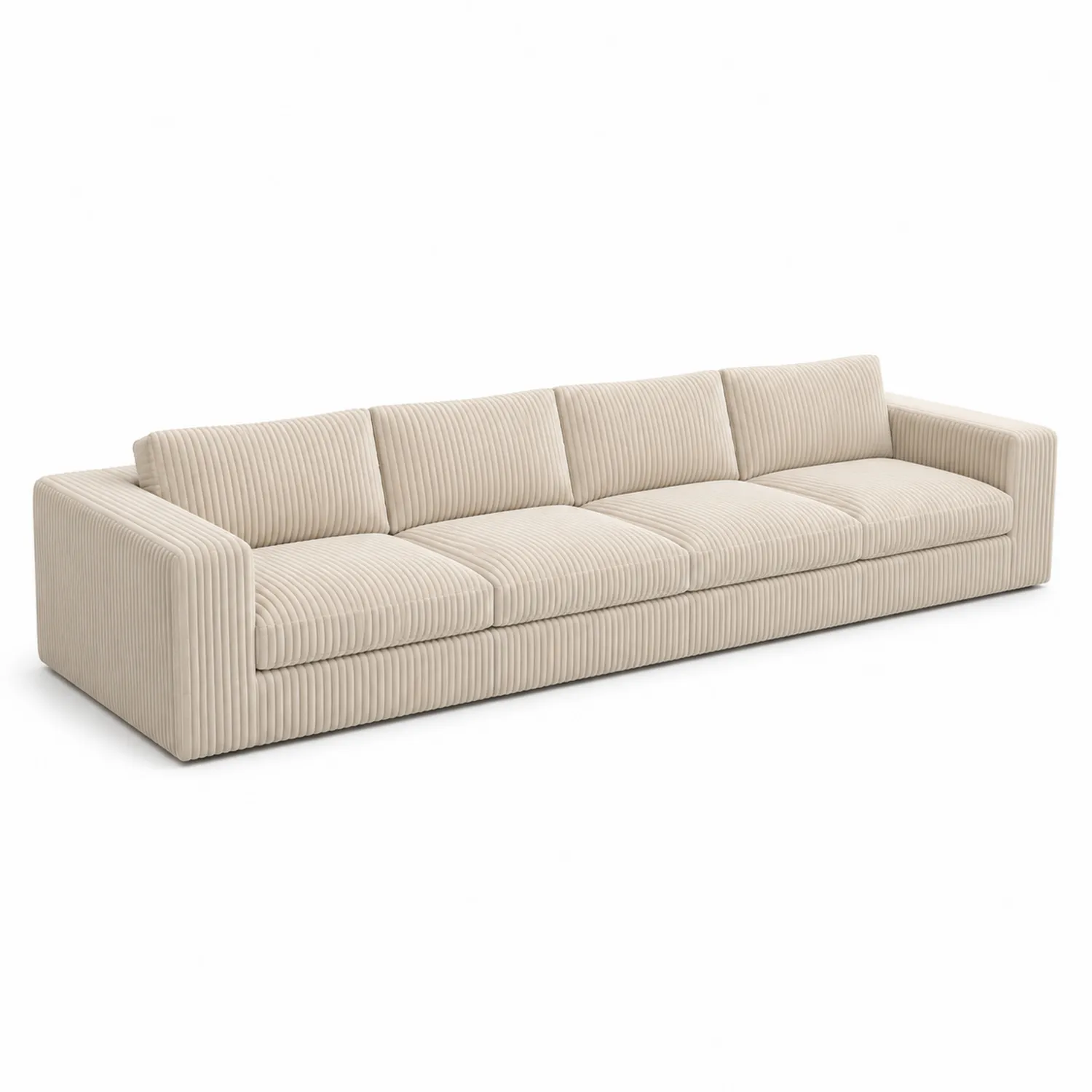 Sofá de 4 plazas de pana beige 320 cm-nestlumichic